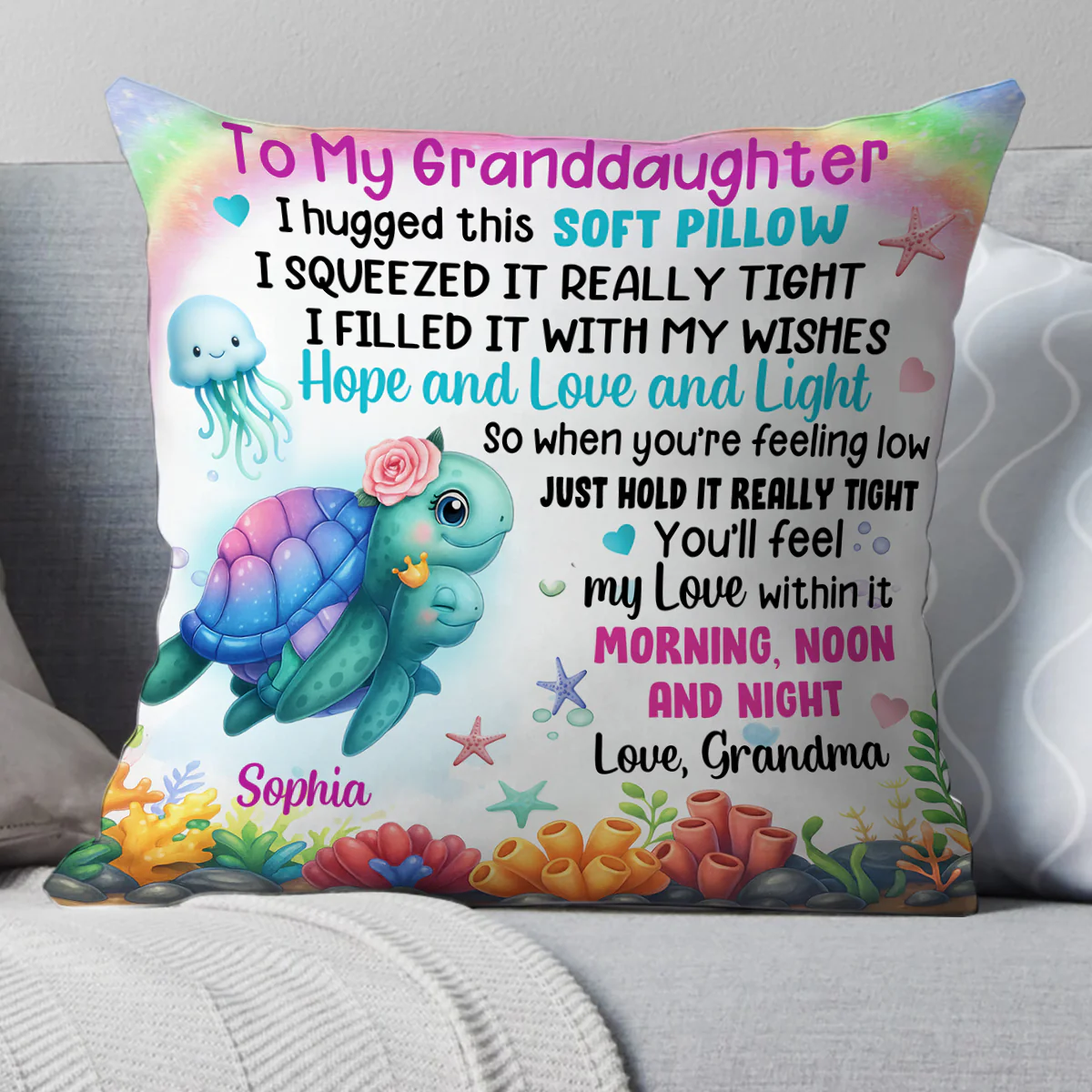 You Are Hugged - Personalized Crystal Velvet Pillow - Image 5