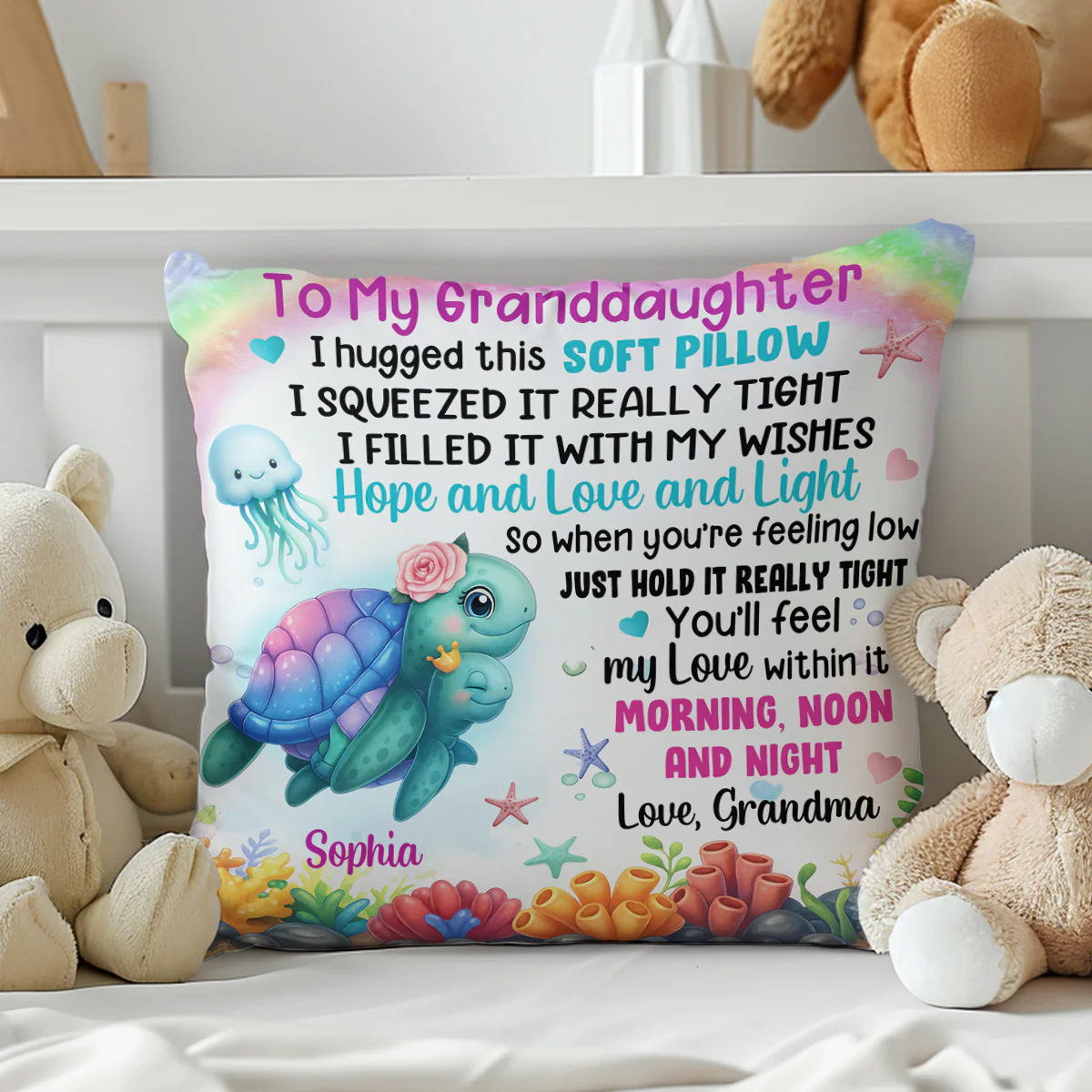 You Are Hugged - Personalized Crystal Velvet Pillow - Image 8