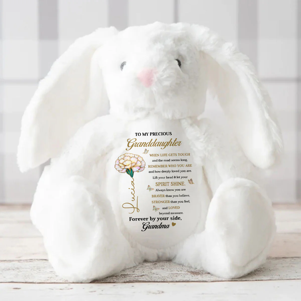 You Are Loved Beyond Measure - Personalized Stuffed Bunny - Image 3