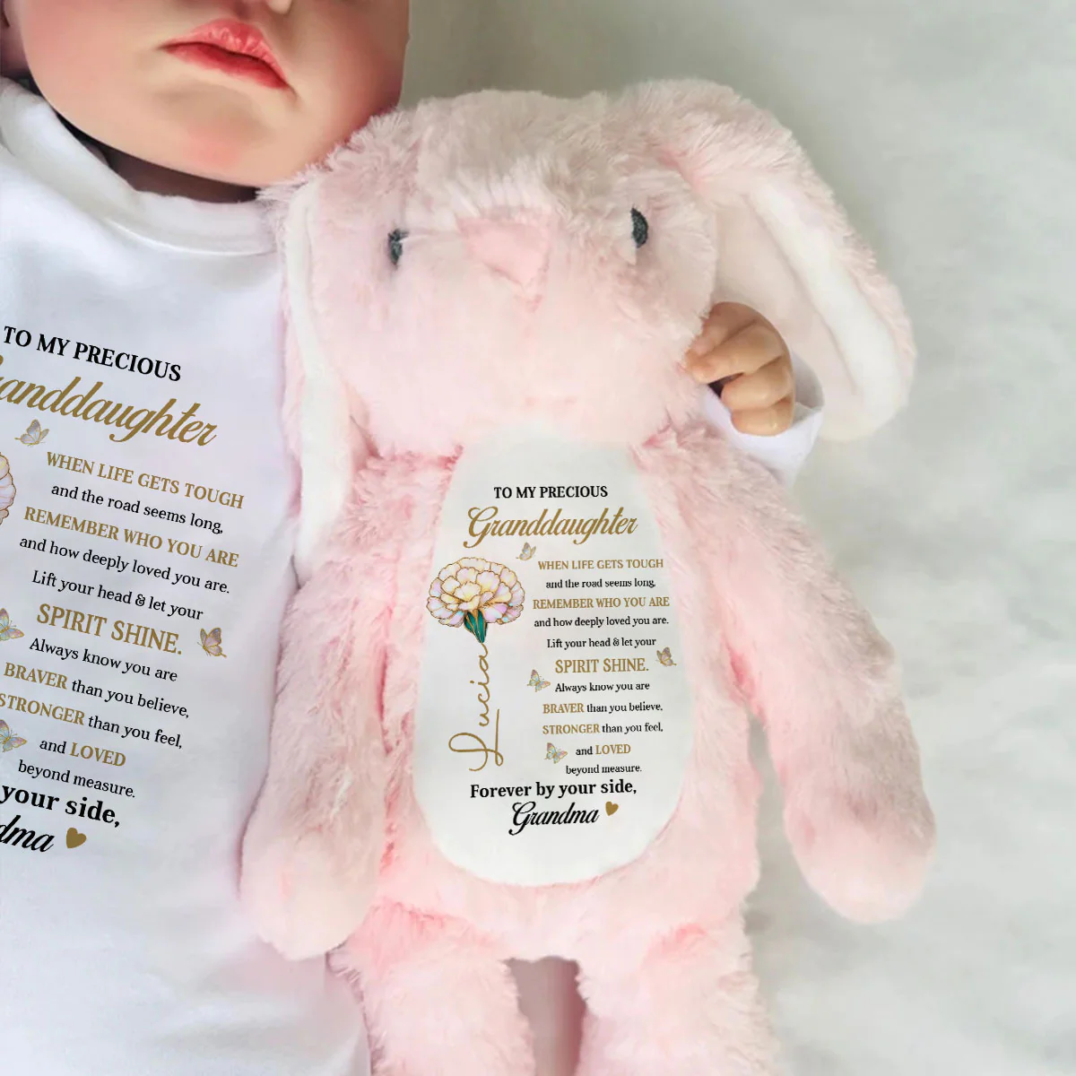 You Are Loved Beyond Measure - Personalized Stuffed Bunny - Image 6