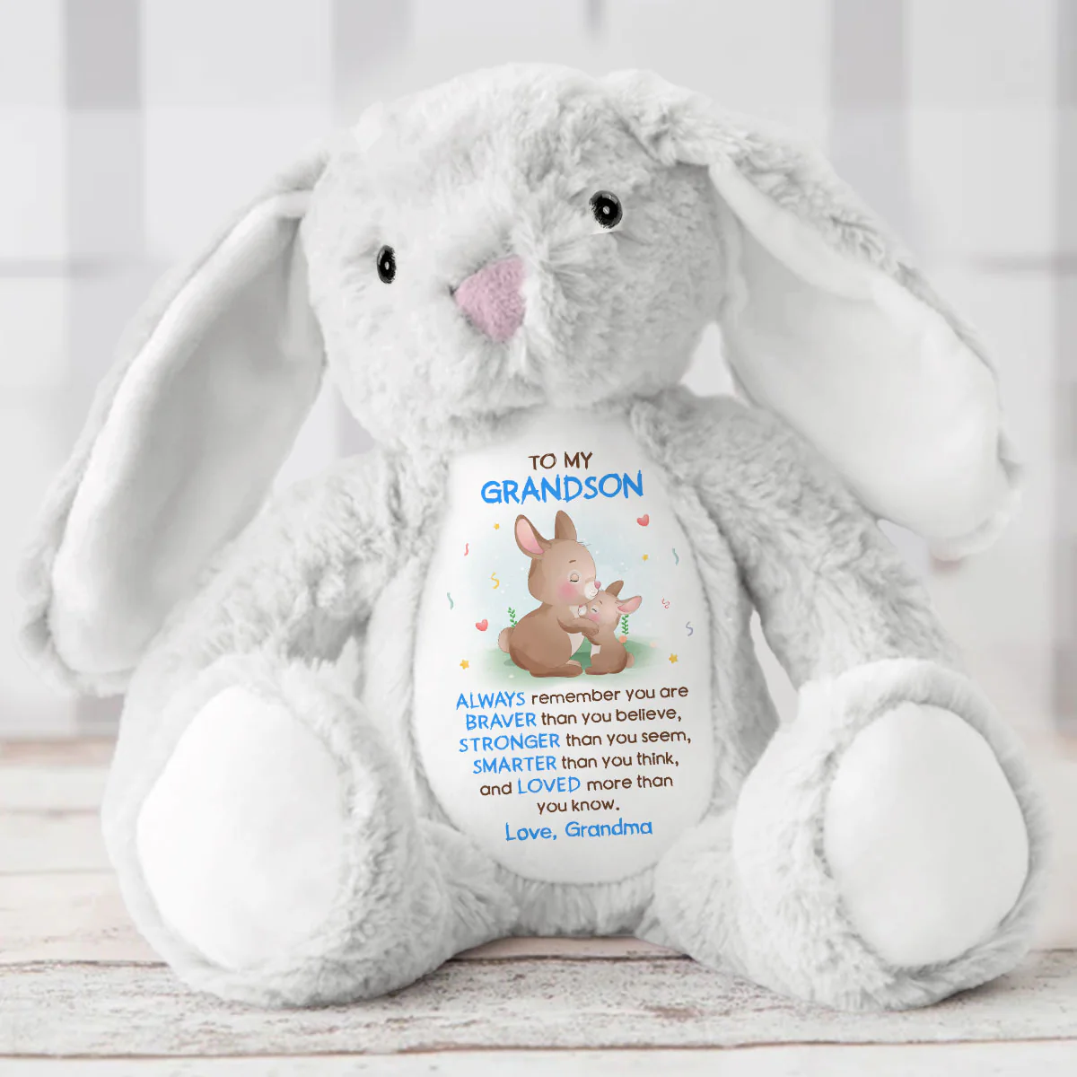 You Are Loved More Than You Know - Personalized Stuffed Bunny - Image 6