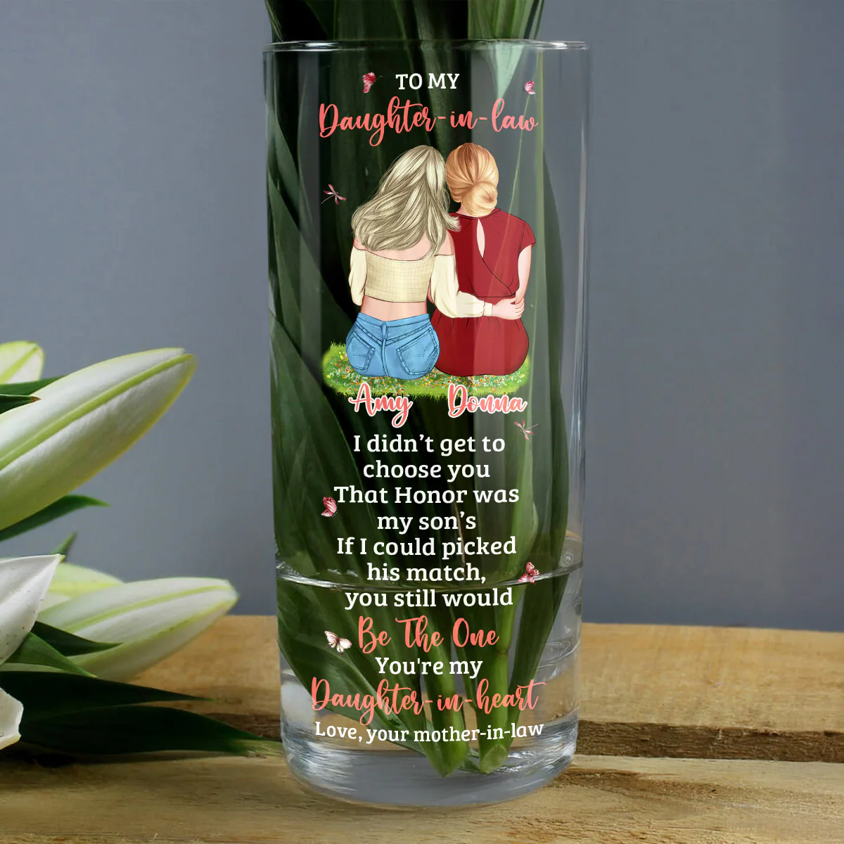 You Are My Daughter-In-Heart - Personalized Glass Vase