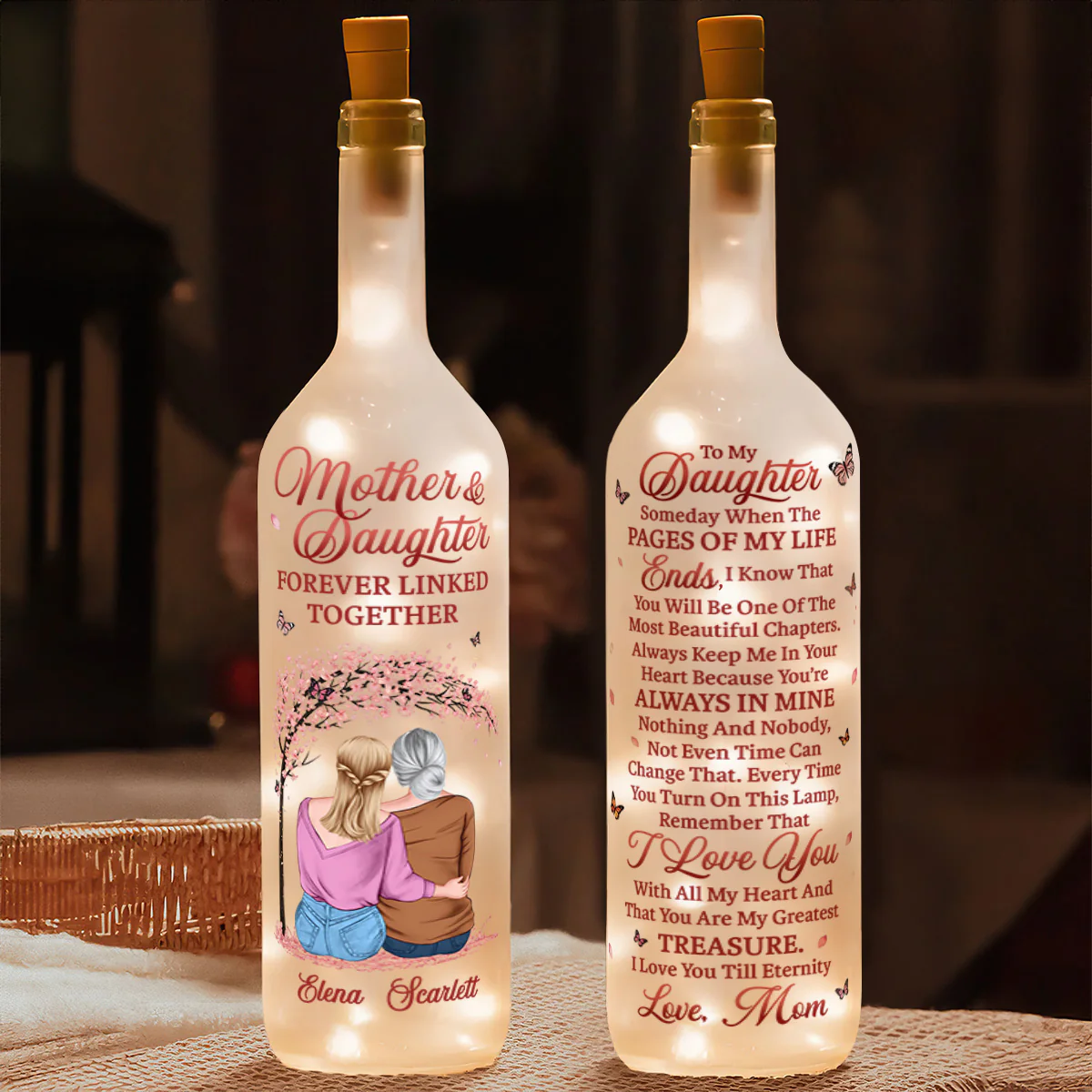 You Are My Greatest Treasure - Personalized Bottle Lamp - Image 4