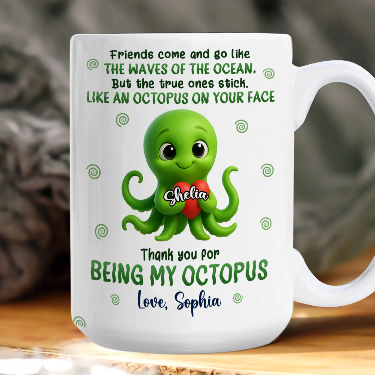 You Are My Octopus - Personalized Ceramic Coffee Mug - Image 4