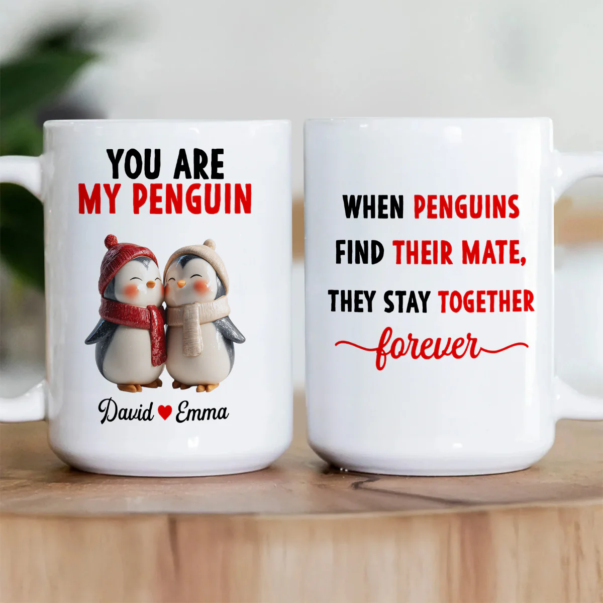 You Are My Penguin - Personalized Ceramic Coffee Mug - Image 2
