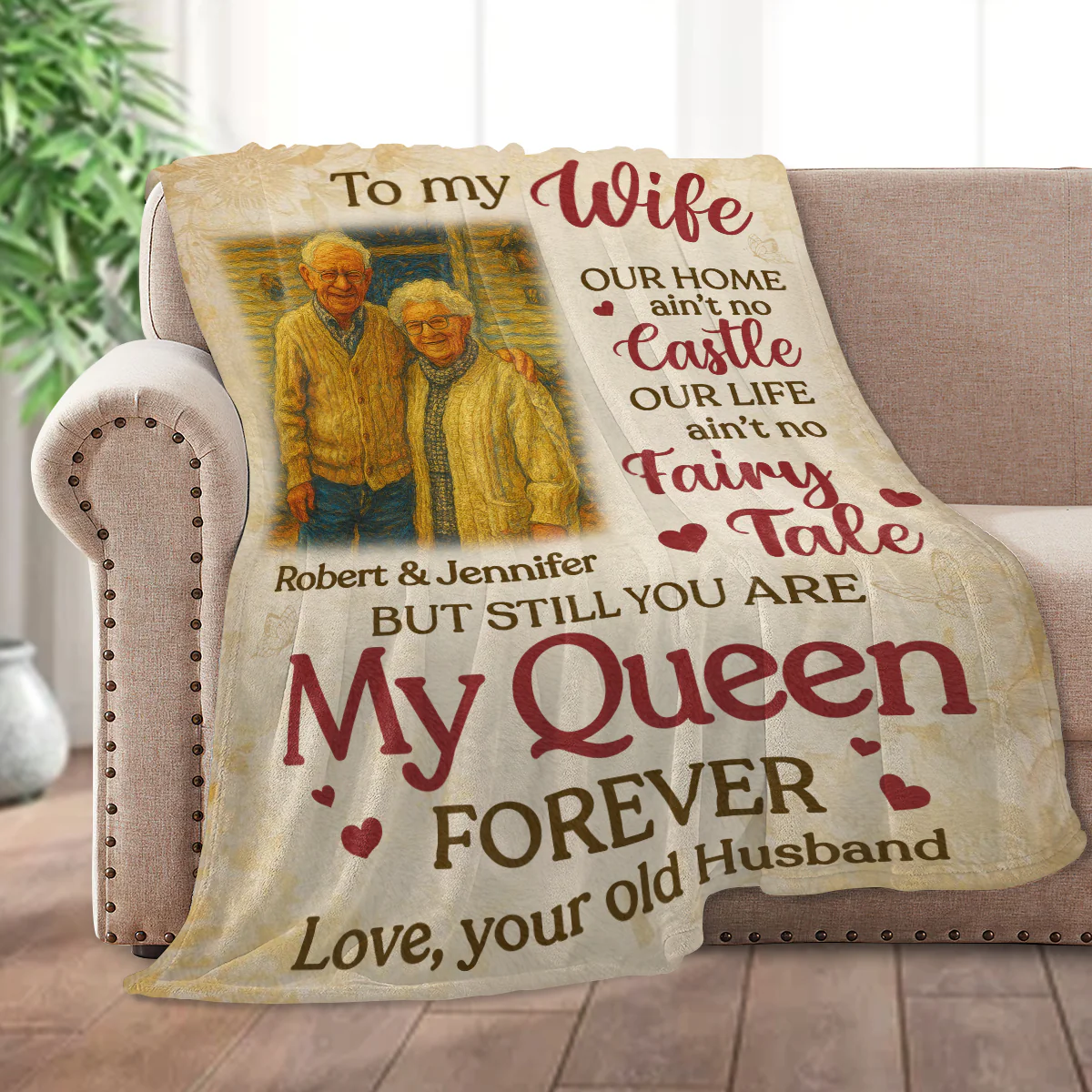 You Are My Queen Forever - Personalized Fleece Blanket - Image 2