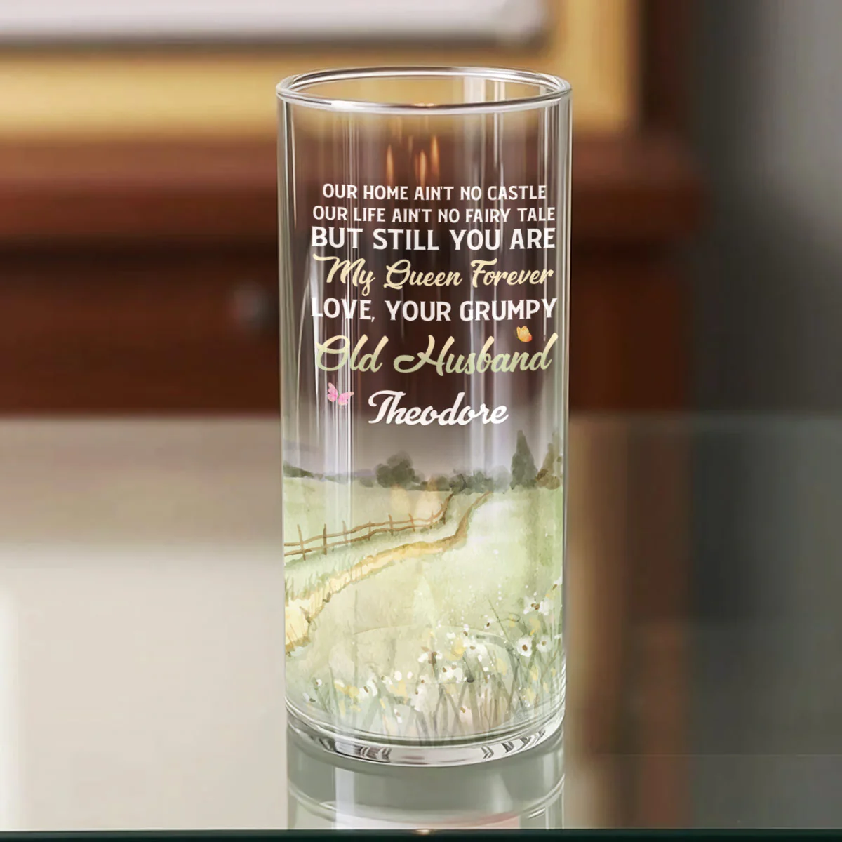 You Are My Queen Forever - Personalized Glass Vase - Image 6