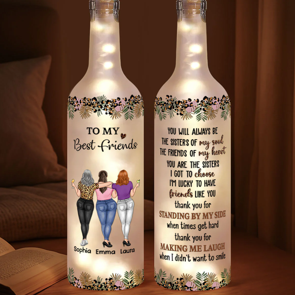 You Are My Soul Sister - Personalized Bottle Lamp - Image 4