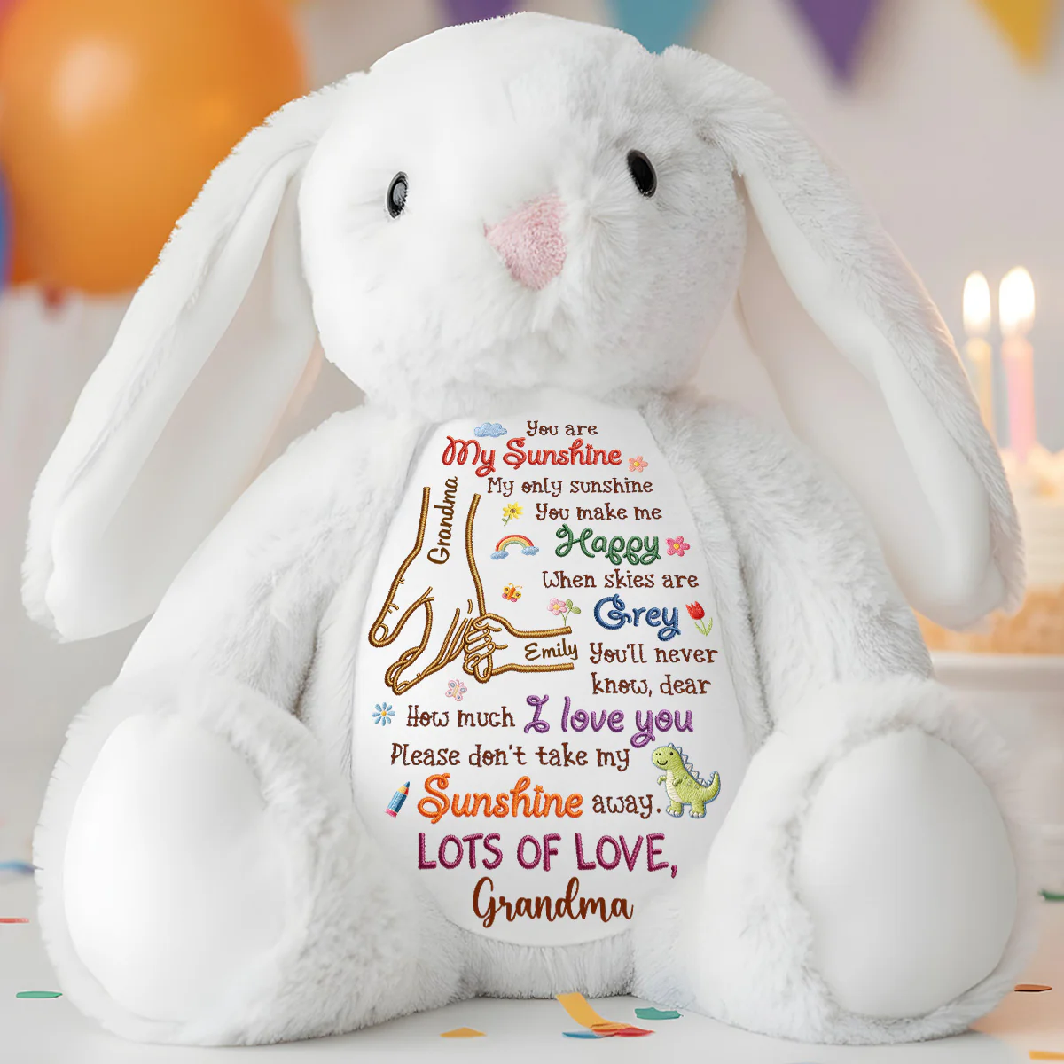 You Are My Sunshine 2 - Personalized Stuffed Bunny