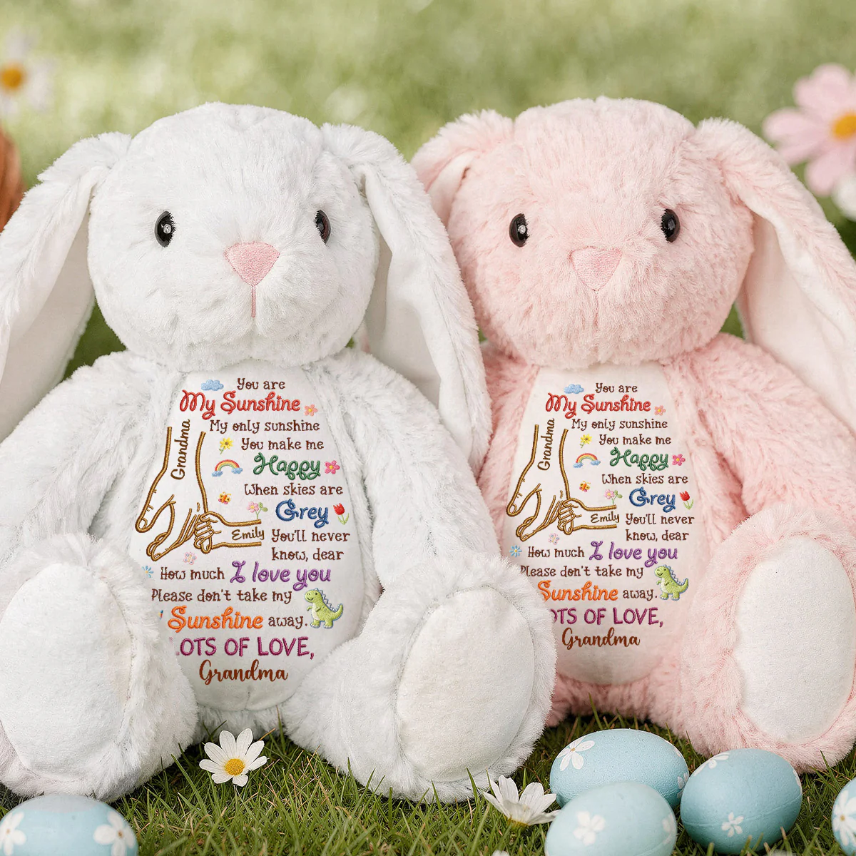 You Are My Sunshine 2 - Personalized Stuffed Bunny - Image 5