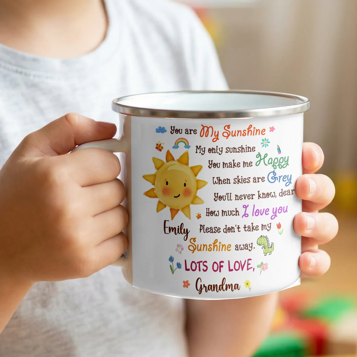 You Are My Sunshine - Personalized Enamel Mug - Image 5