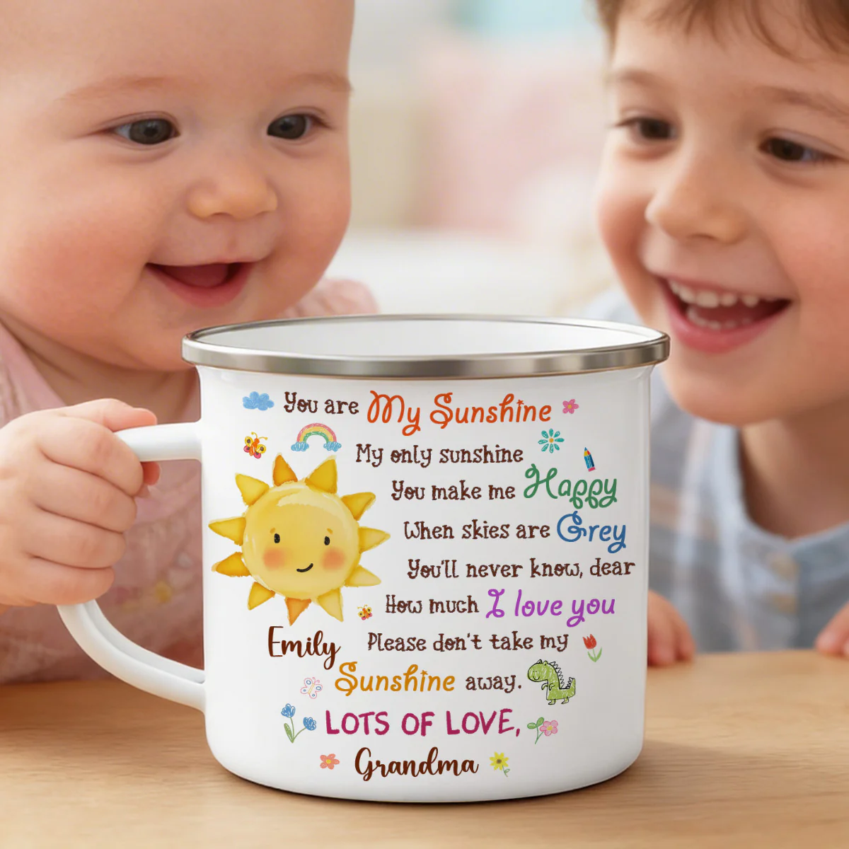 You Are My Sunshine - Personalized Enamel Mug - Image 6