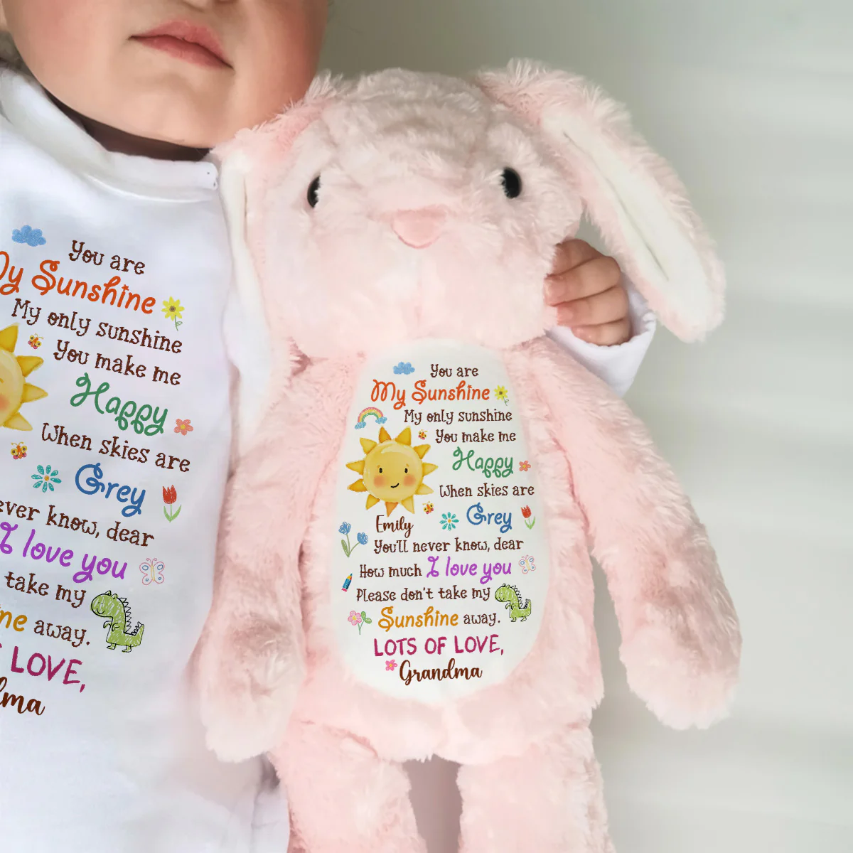 You Are My Sunshine - Personalized Stuffed Bunny - Image 3