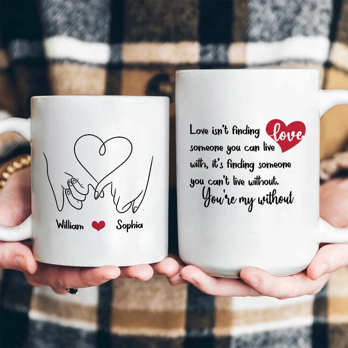 You Are My Without - Personalized Ceramic Coffee Mug - Image 3