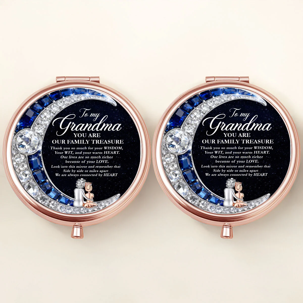 You Are Our Family Treasure - Personalized Circle Metallic Mirror - Image 3
