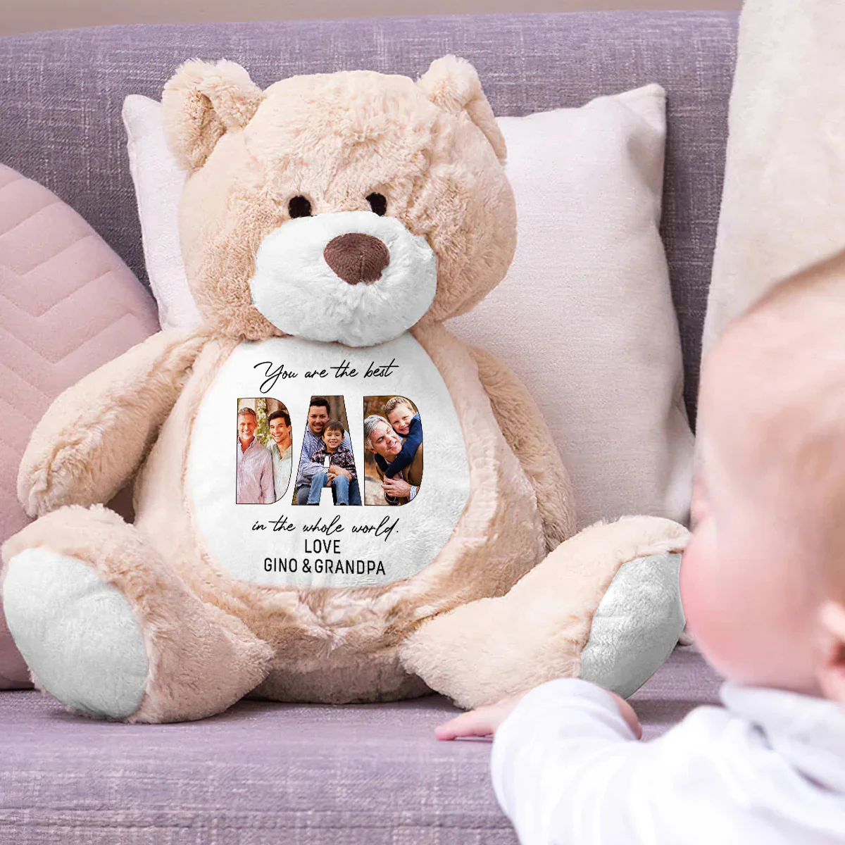 You Are The Best DAD In The Whole World - Personalized Teddy Bear - Image 3