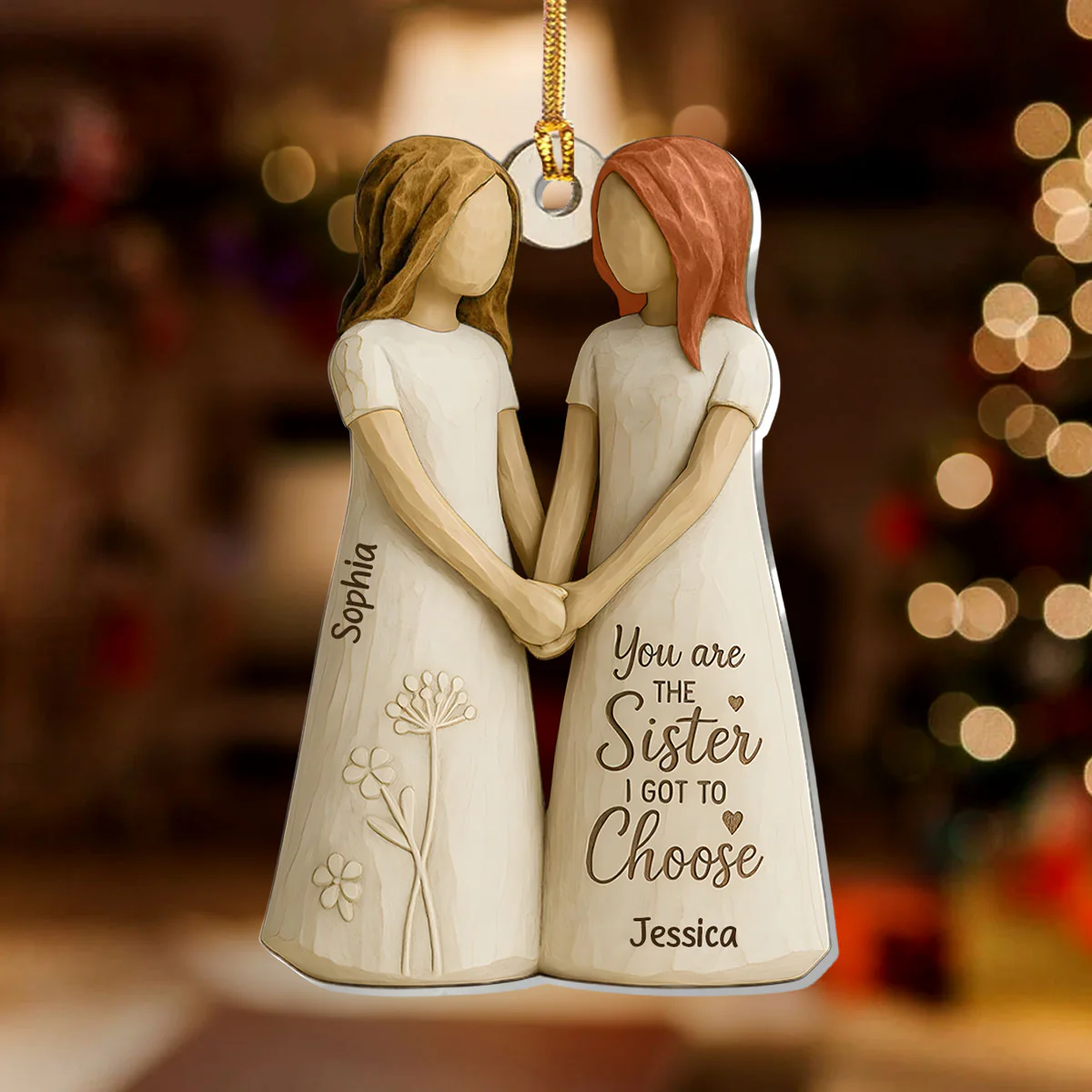 You Are The Sister I Got To Choose - Personalized 1-Layer Acrylic Ornament - Image 2