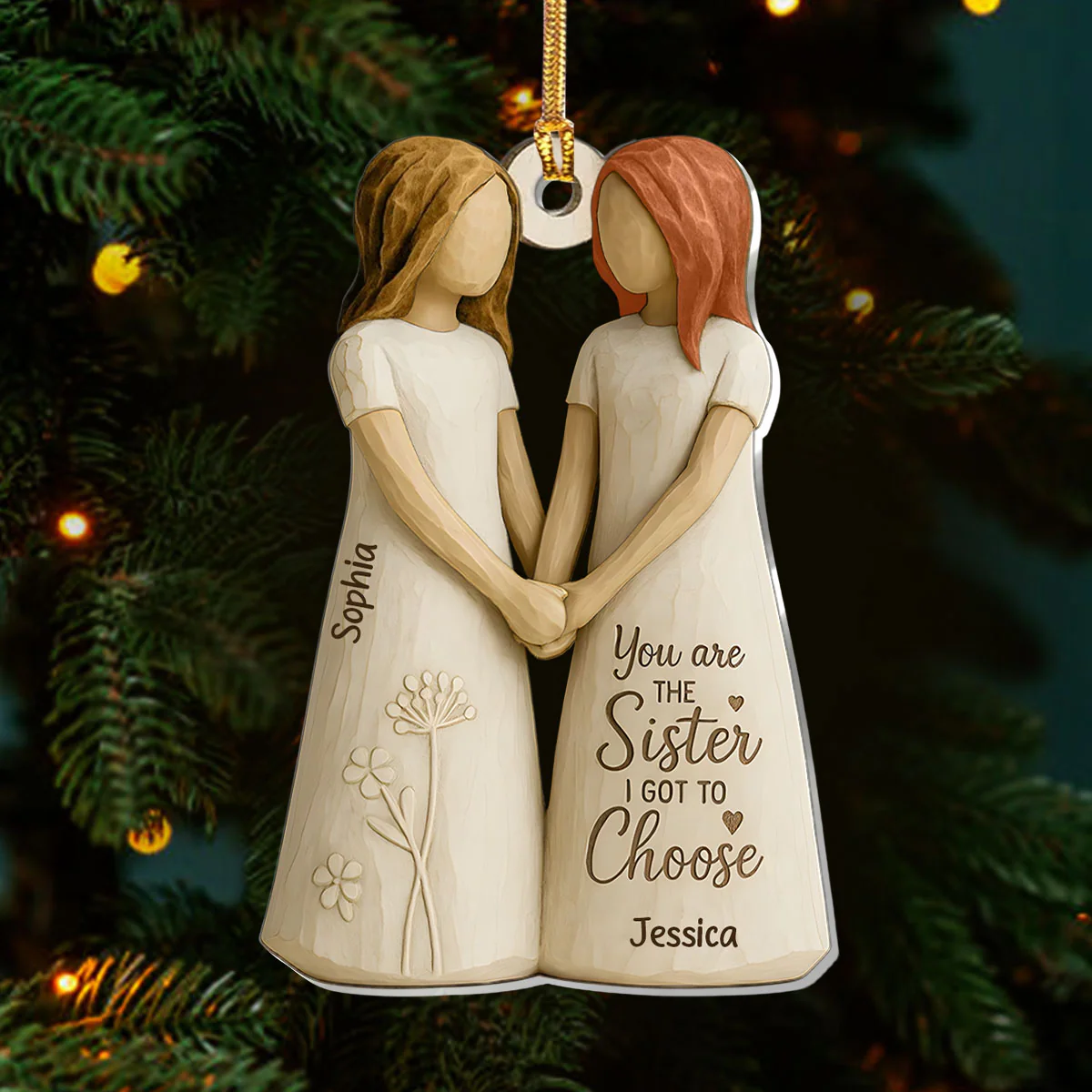 You Are The Sister I Got To Choose - Personalized 1-Layer Acrylic Ornament - Image 3
