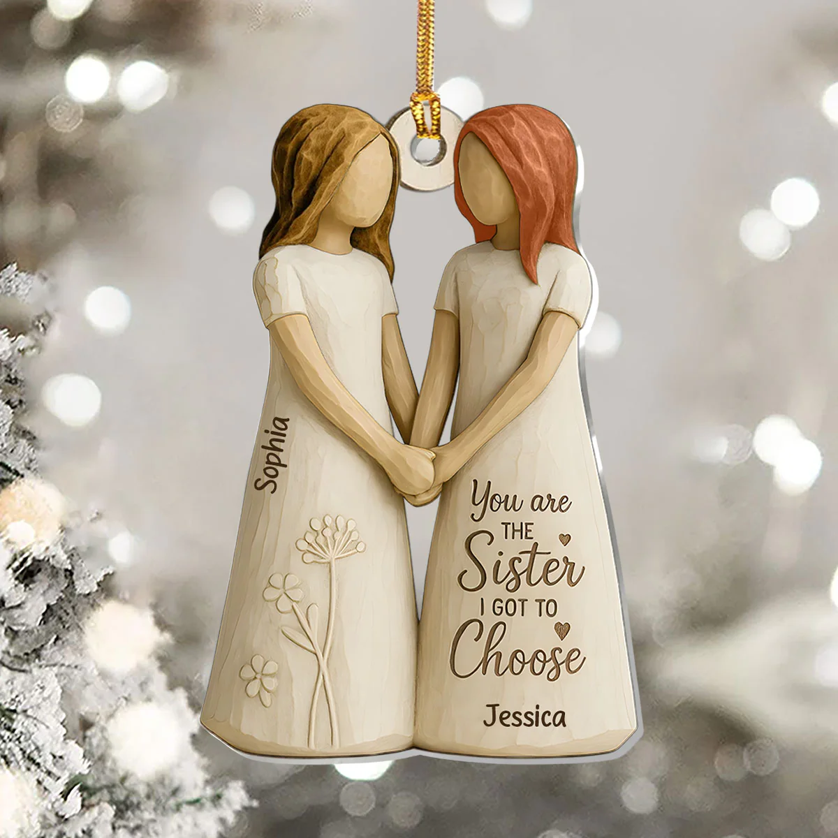 You Are The Sister I Got To Choose - Personalized 1-Layer Acrylic Ornament - Image 5