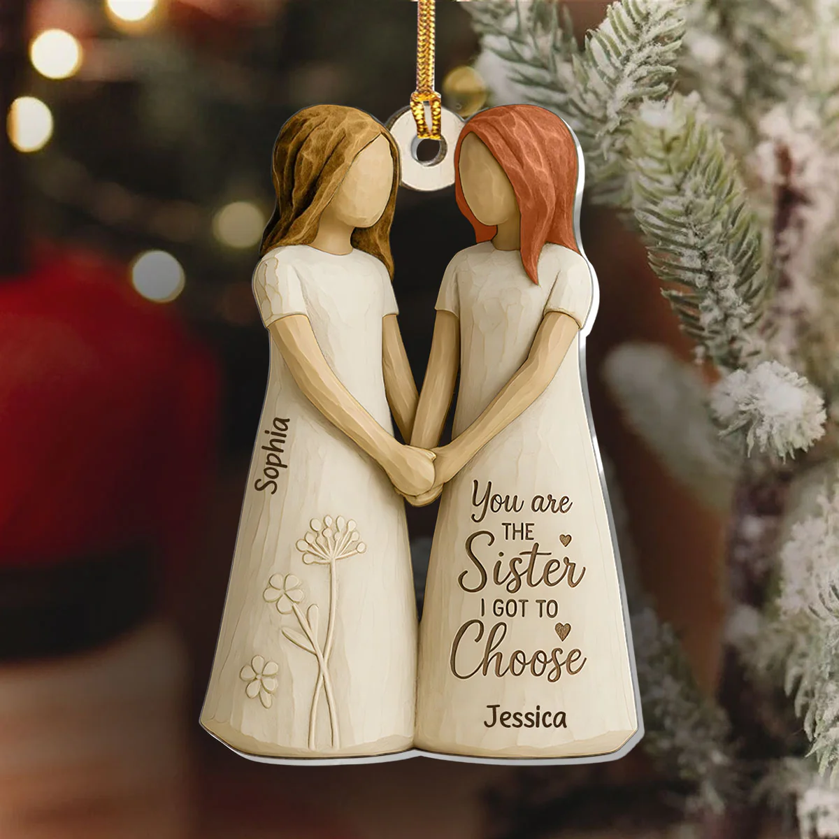 You Are The Sister I Got To Choose - Personalized 1-Layer Acrylic Ornament - Image 6
