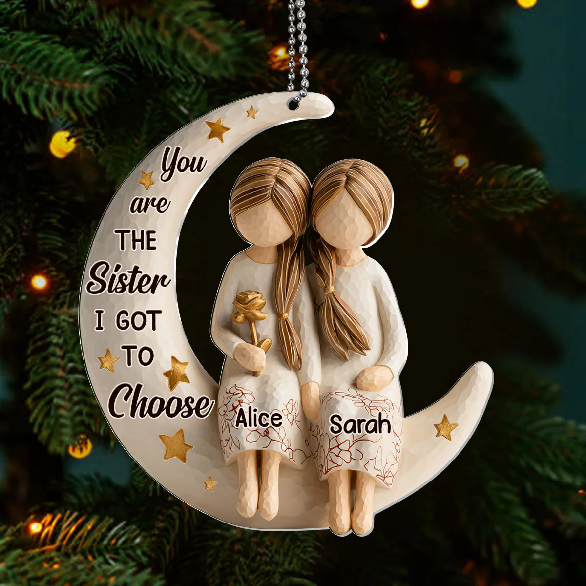 You Are The Sister I Got To Choose - Personalized 1-Layer Acrylic Ornament - Image 3