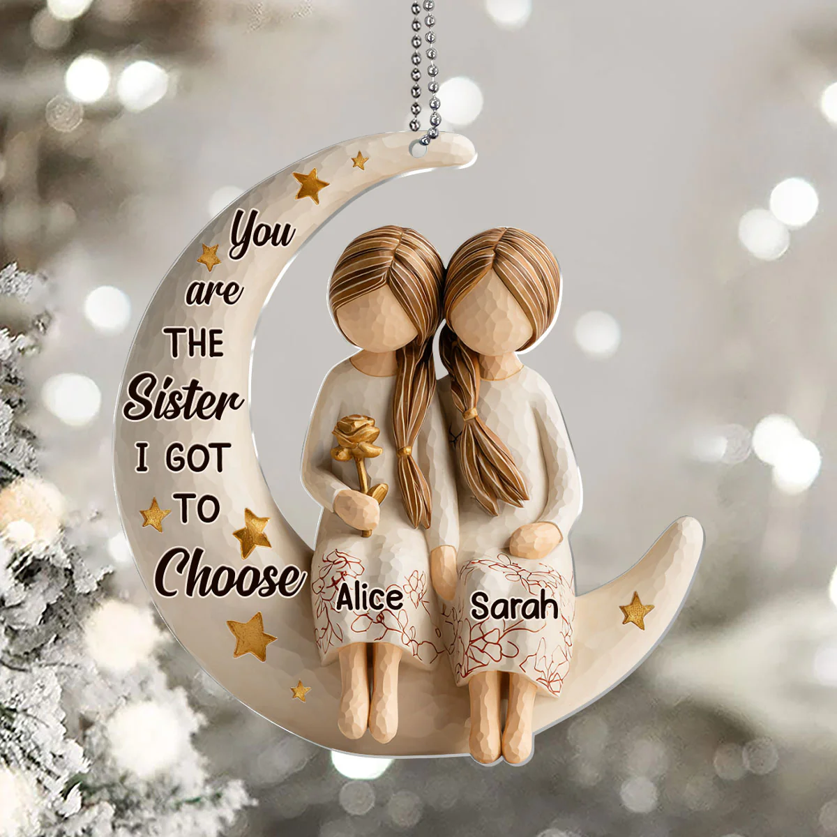 You Are The Sister I Got To Choose - Personalized 1-Layer Acrylic Ornament - Image 5