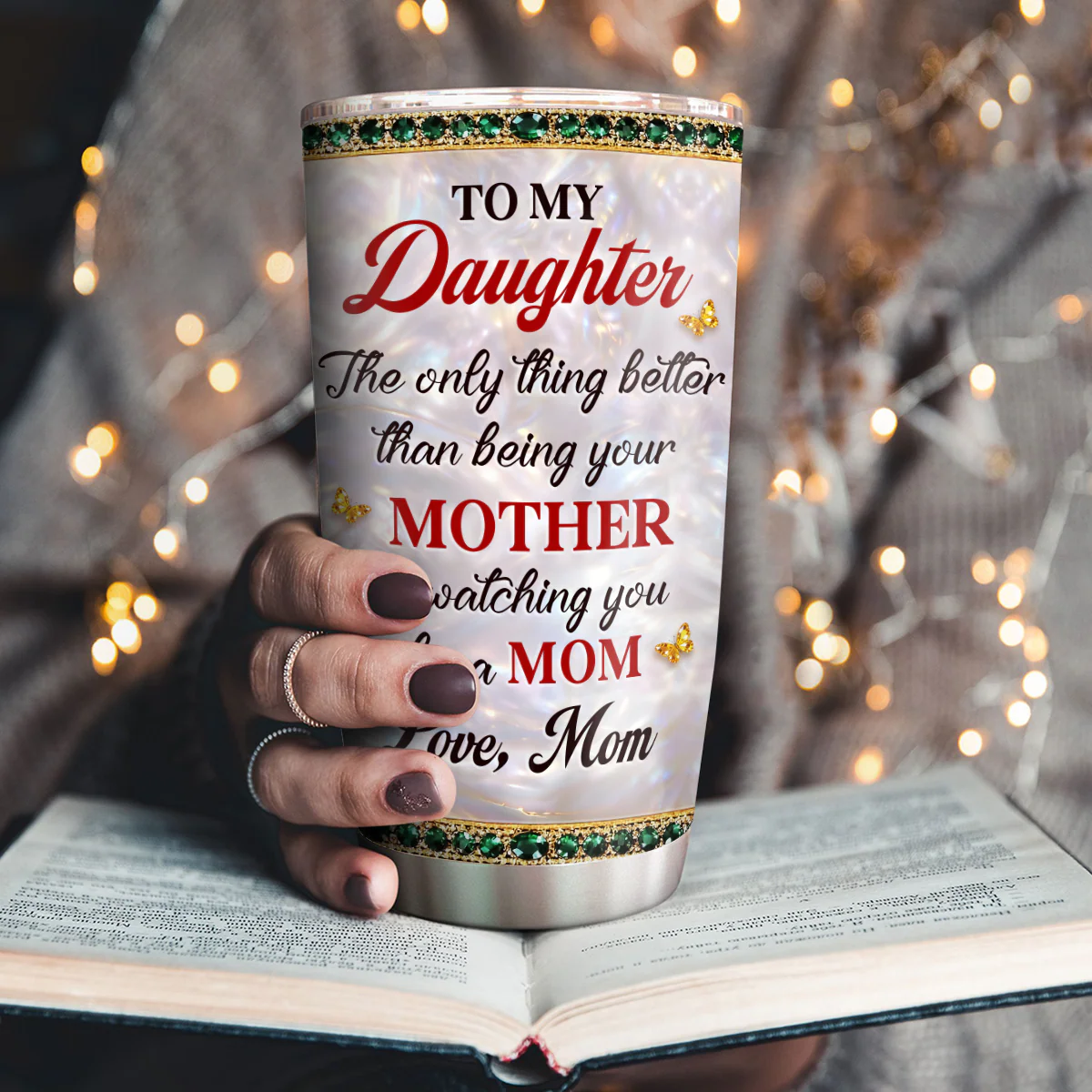 You Be a Mom Mother Daughter - Personalized Stainless Steel Tumbler - Image 4