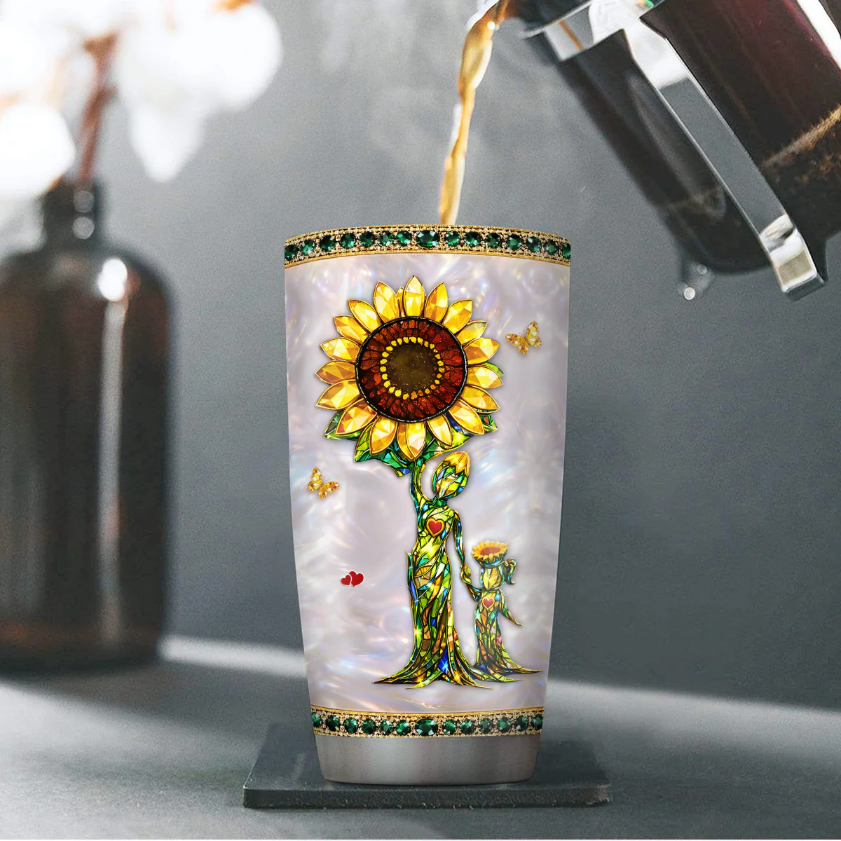 You Be a Mom Mother Daughter - Personalized Stainless Steel Tumbler - Image 5