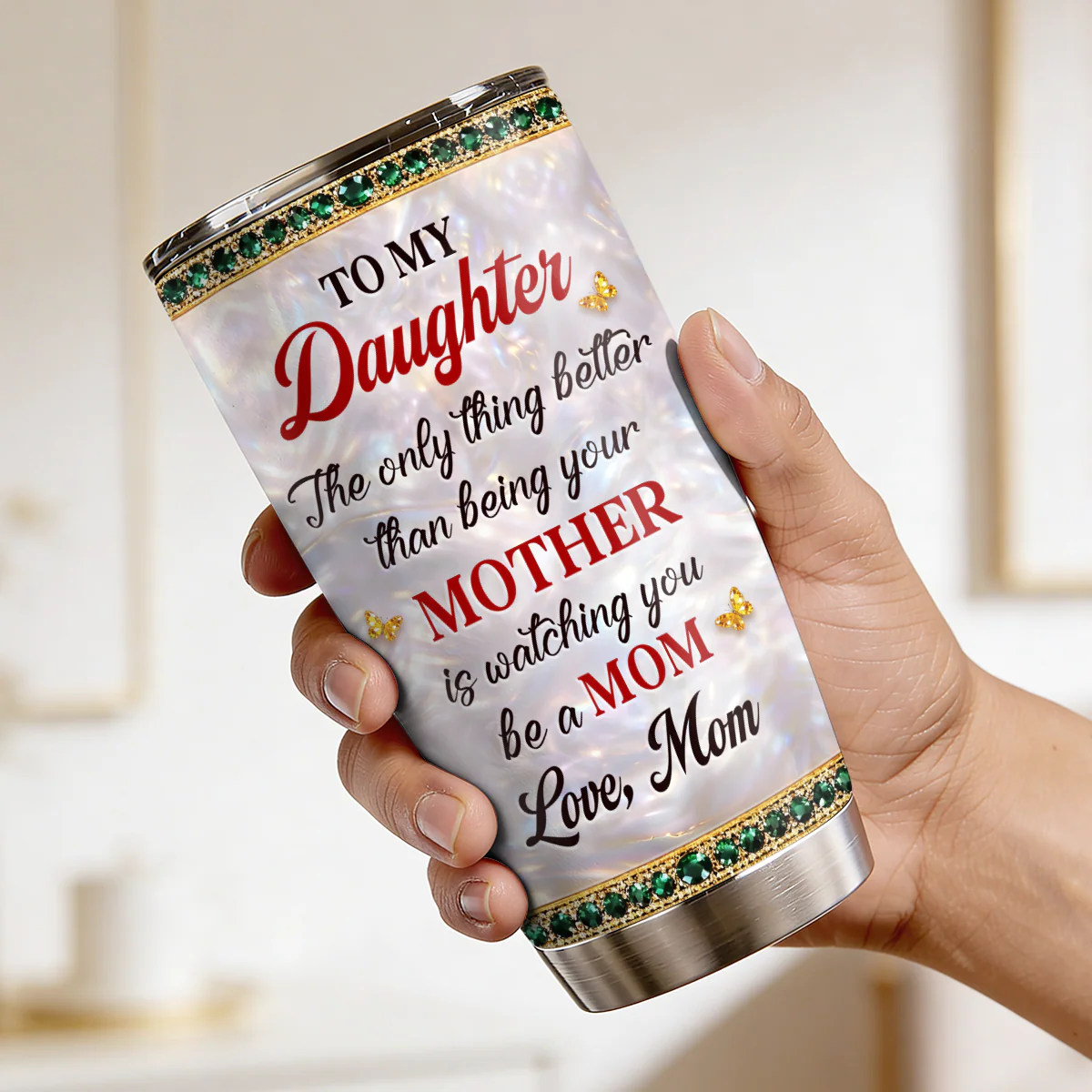 You Be a Mom Mother Daughter - Personalized Stainless Steel Tumbler - Image 6