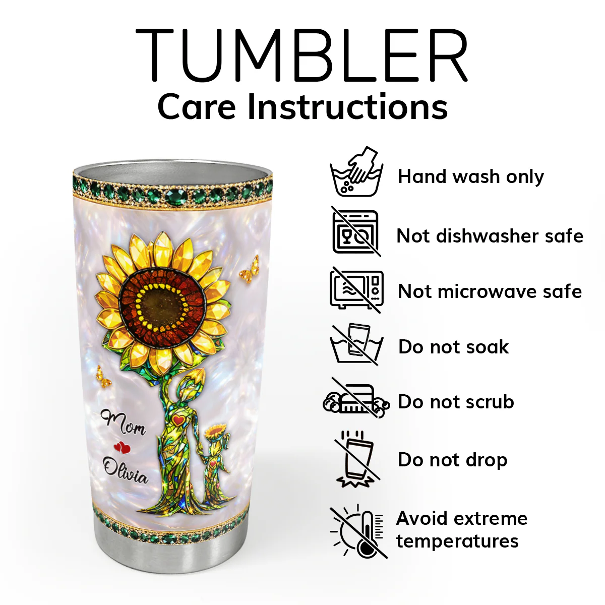 You Be a Mom Mother Daughter - Personalized Stainless Steel Tumbler - Image 7