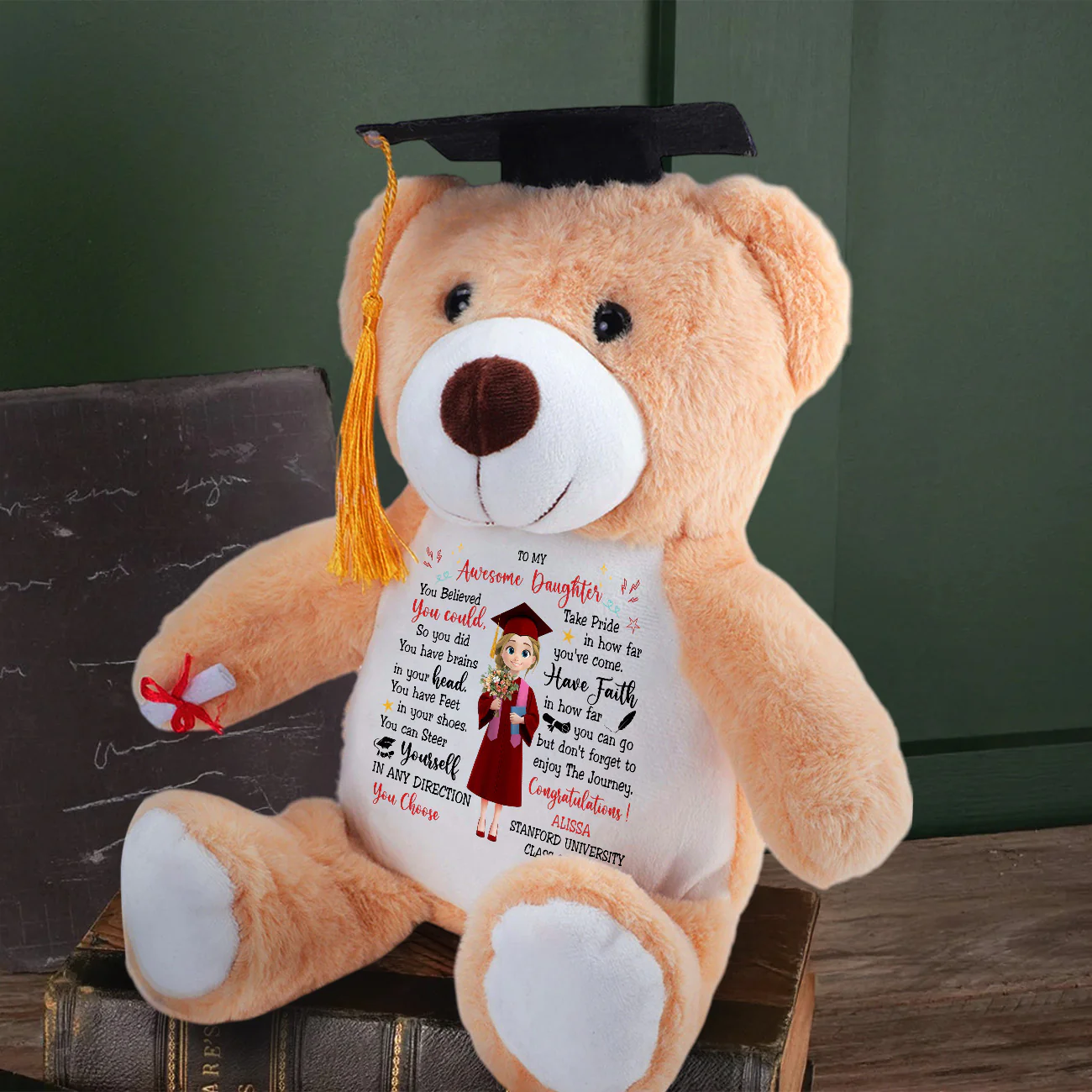 You Believed You Could So You Did - Personalized Graduation Teddy Bear - Image 4