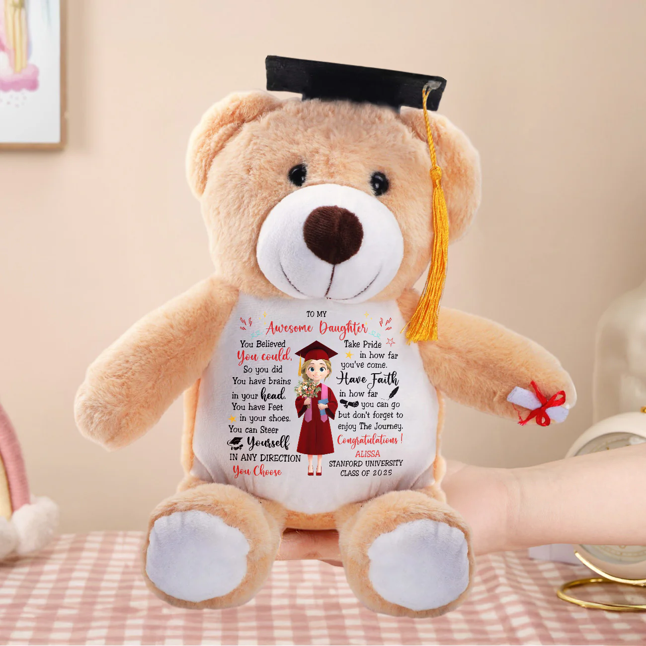 You Believed You Could So You Did - Personalized Graduation Teddy Bear - Image 5