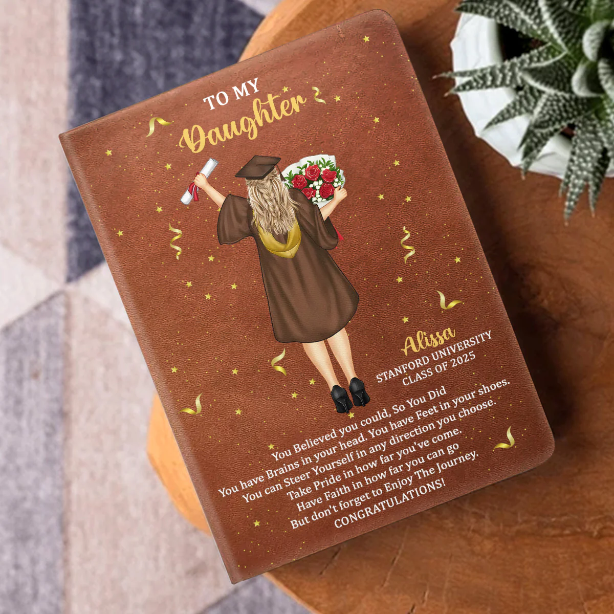 You Believed You Could So You Did - Personalized Leather Cover Notebook - Image 3