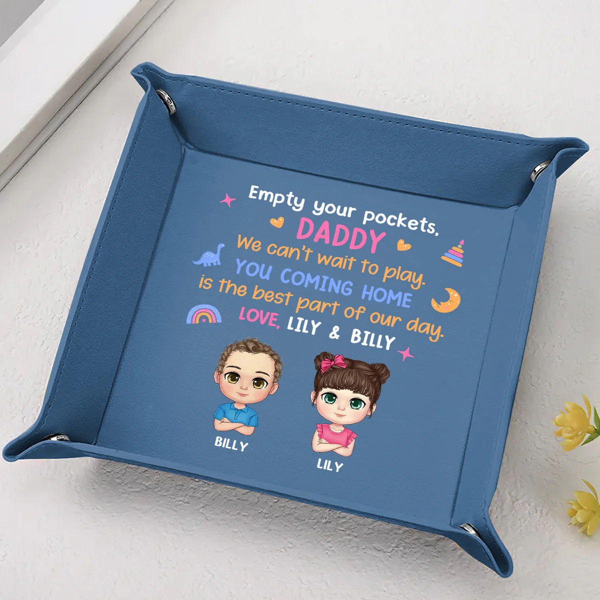 You Coming Home Is The Best Part Of The Day - Personalized Leather Valet Tray - Image 5