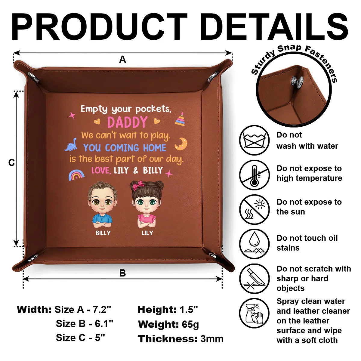 You Coming Home Is The Best Part Of The Day - Personalized Leather Valet Tray - Image 6