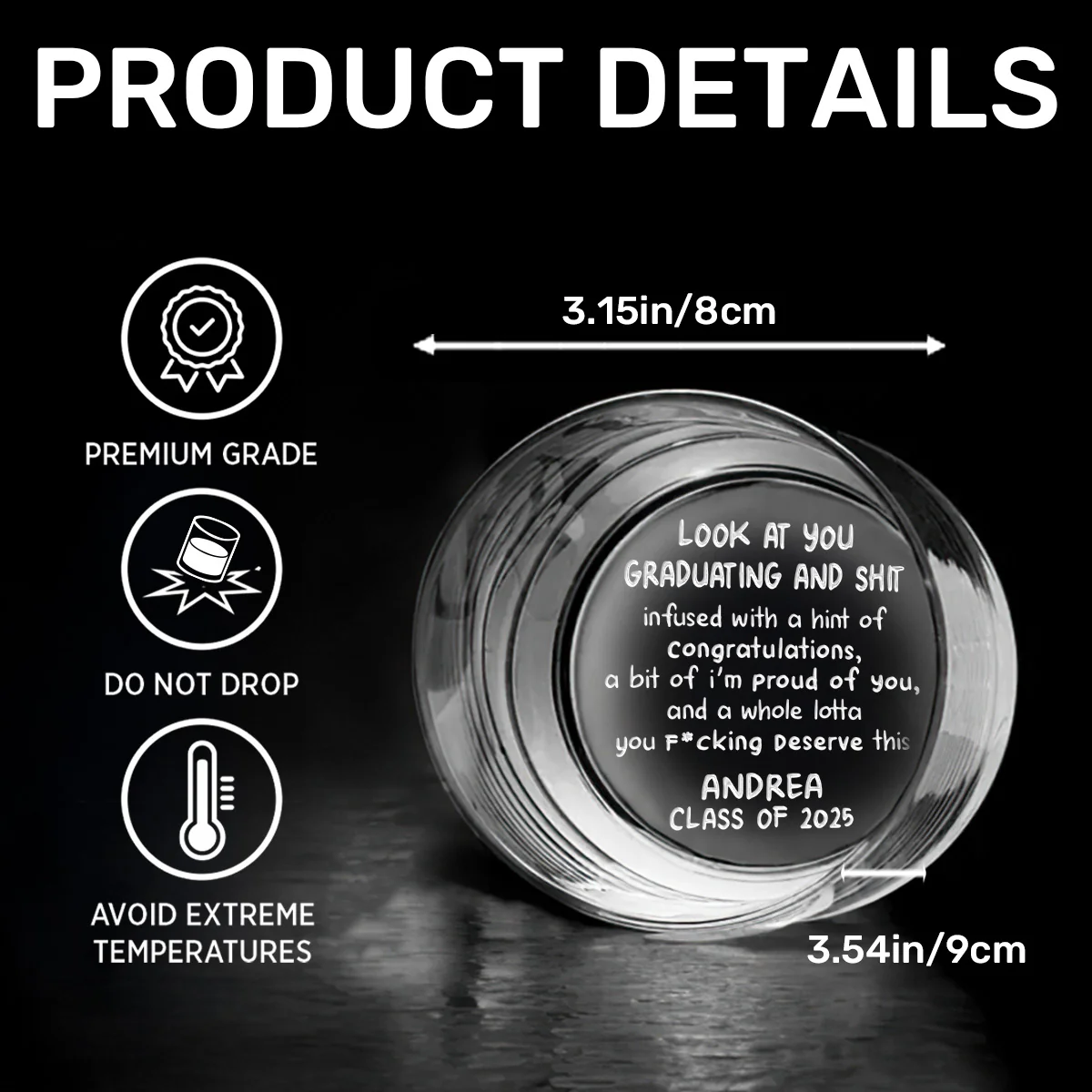 You F*cking Deserve This - Personalized Engraved Whiskey Glass - Image 7