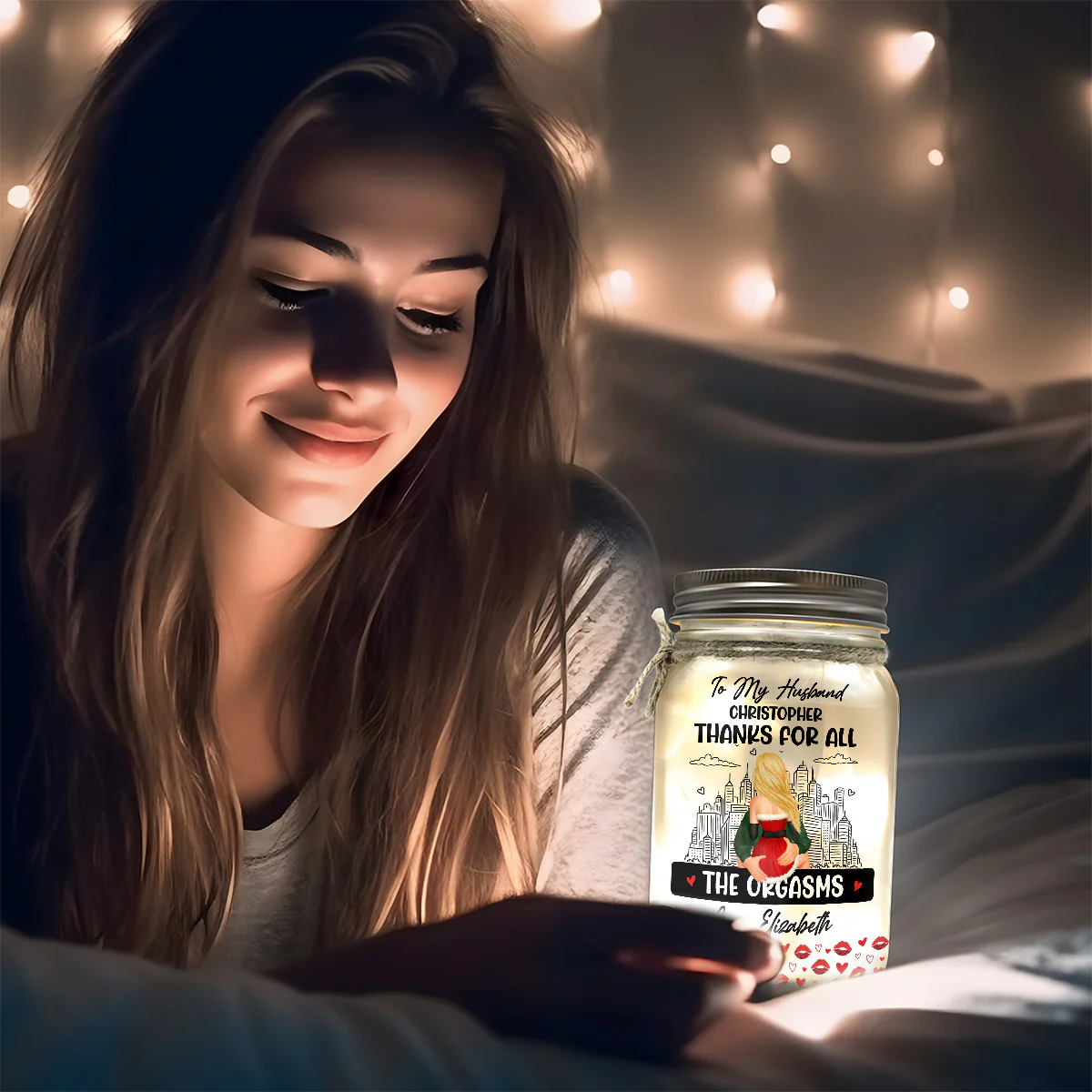 You Have My Heart And My Ass - Personalized Mason Jar Light - Image 4