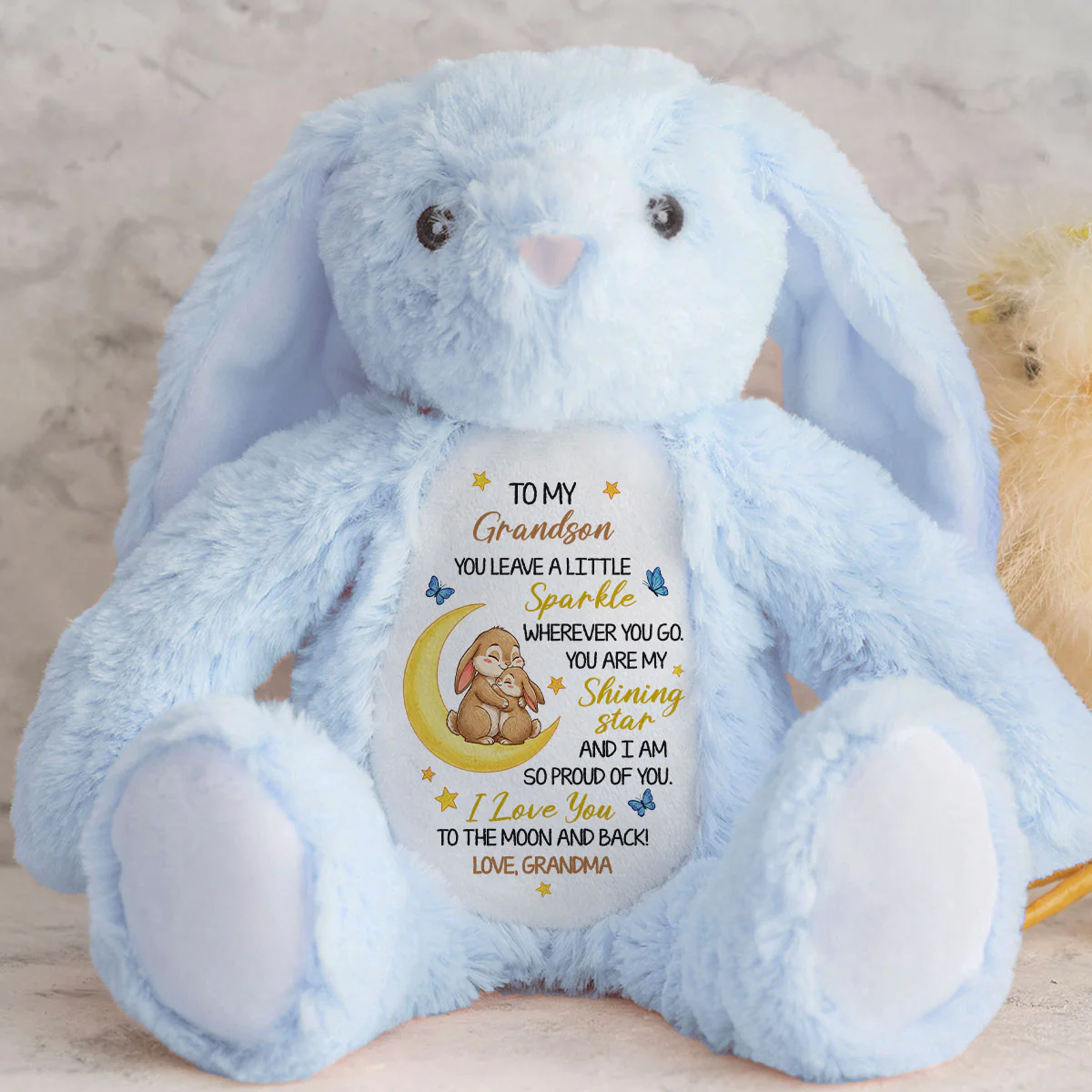 You Leave A Little Sparkle I Love You - Personalized Stuffed Bunny - Image 7