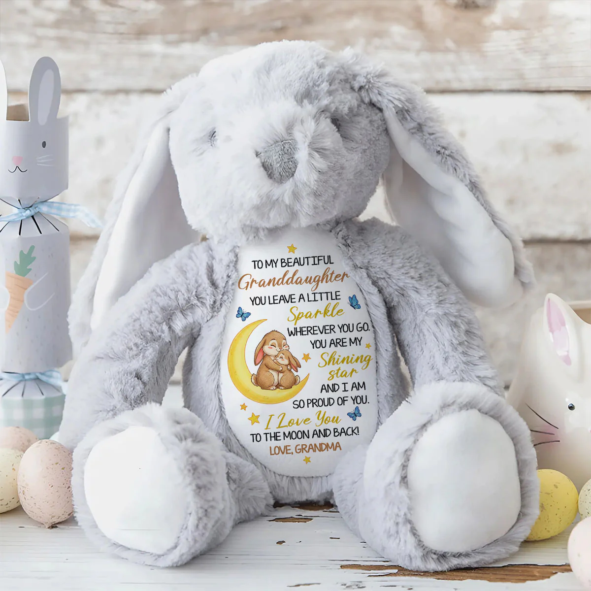 You Leave A Little Sparkle I Love You - Personalized Stuffed Bunny - Image 8