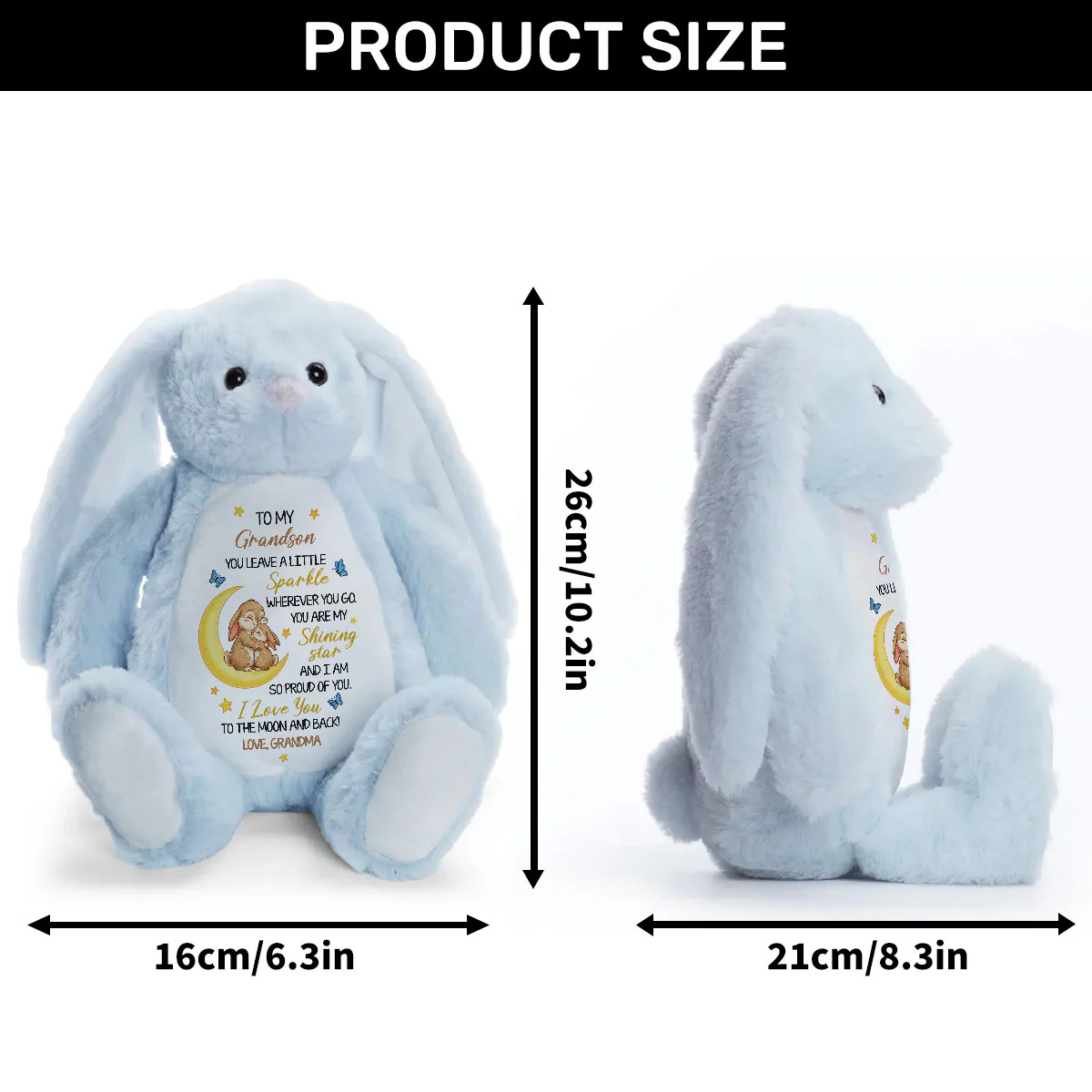 You Leave A Little Sparkle I Love You - Personalized Stuffed Bunny - Image 9