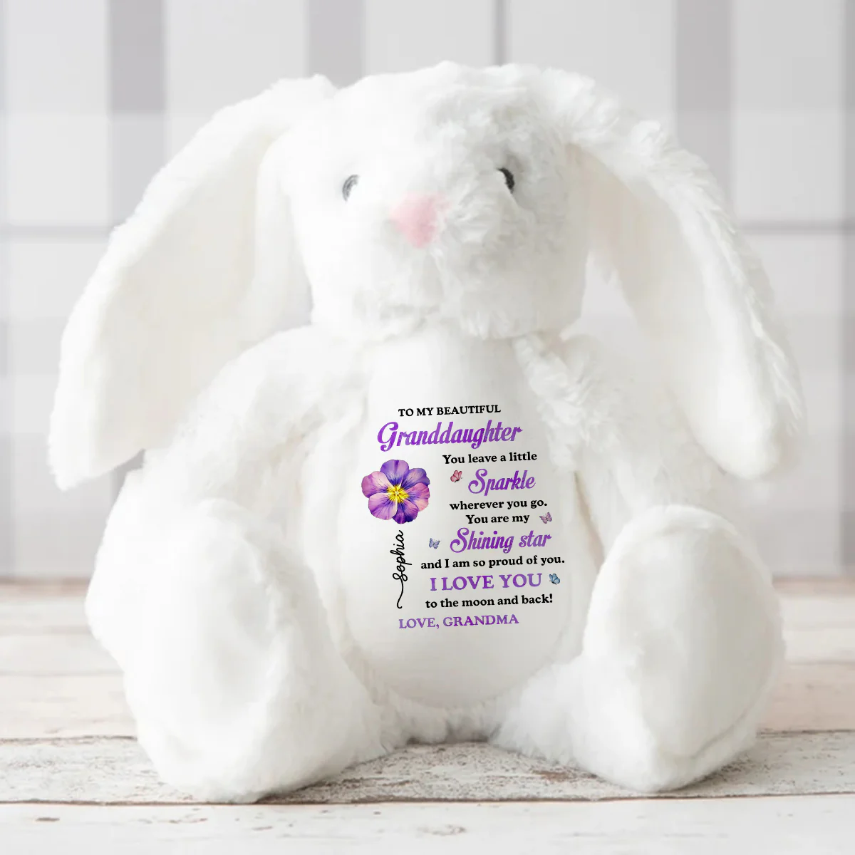 You Leave A Little Sparkle - Personalized Stuffed Bunny - Image 3