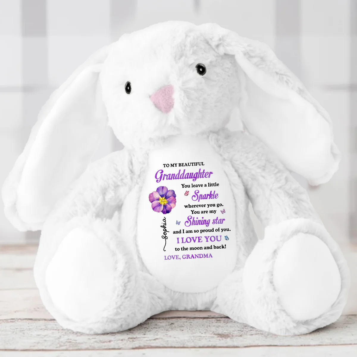 You Leave A Little Sparkle - Personalized Stuffed Bunny - Image 5