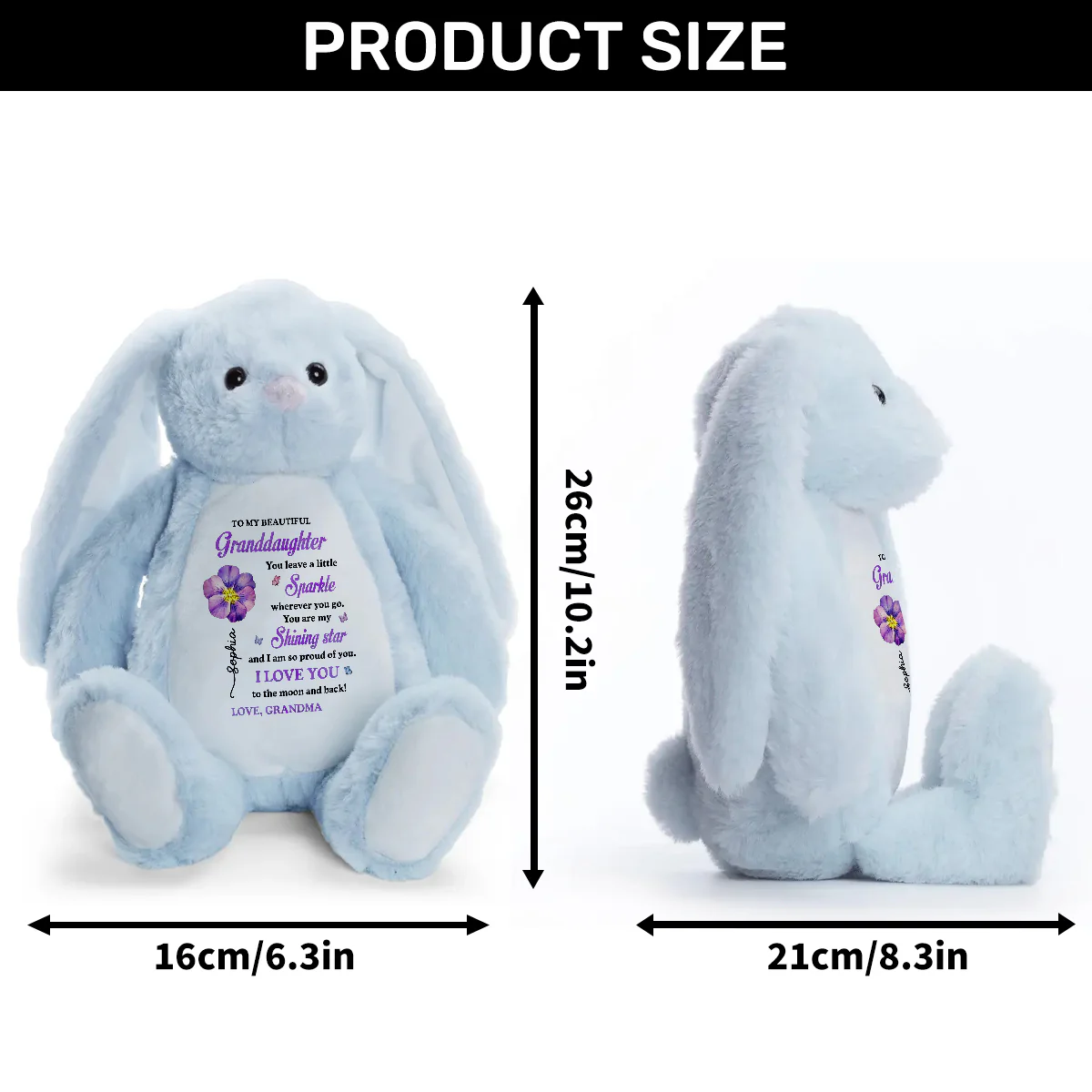You Leave A Little Sparkle - Personalized Stuffed Bunny - Image 9