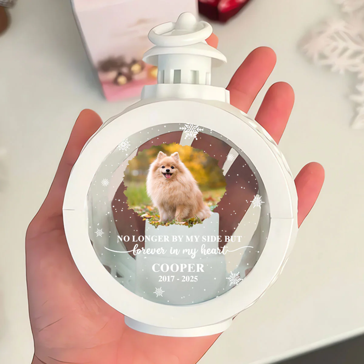 You Left A Paw Print On My Heart Forever - Personalized Lantern Night Light - Image 4