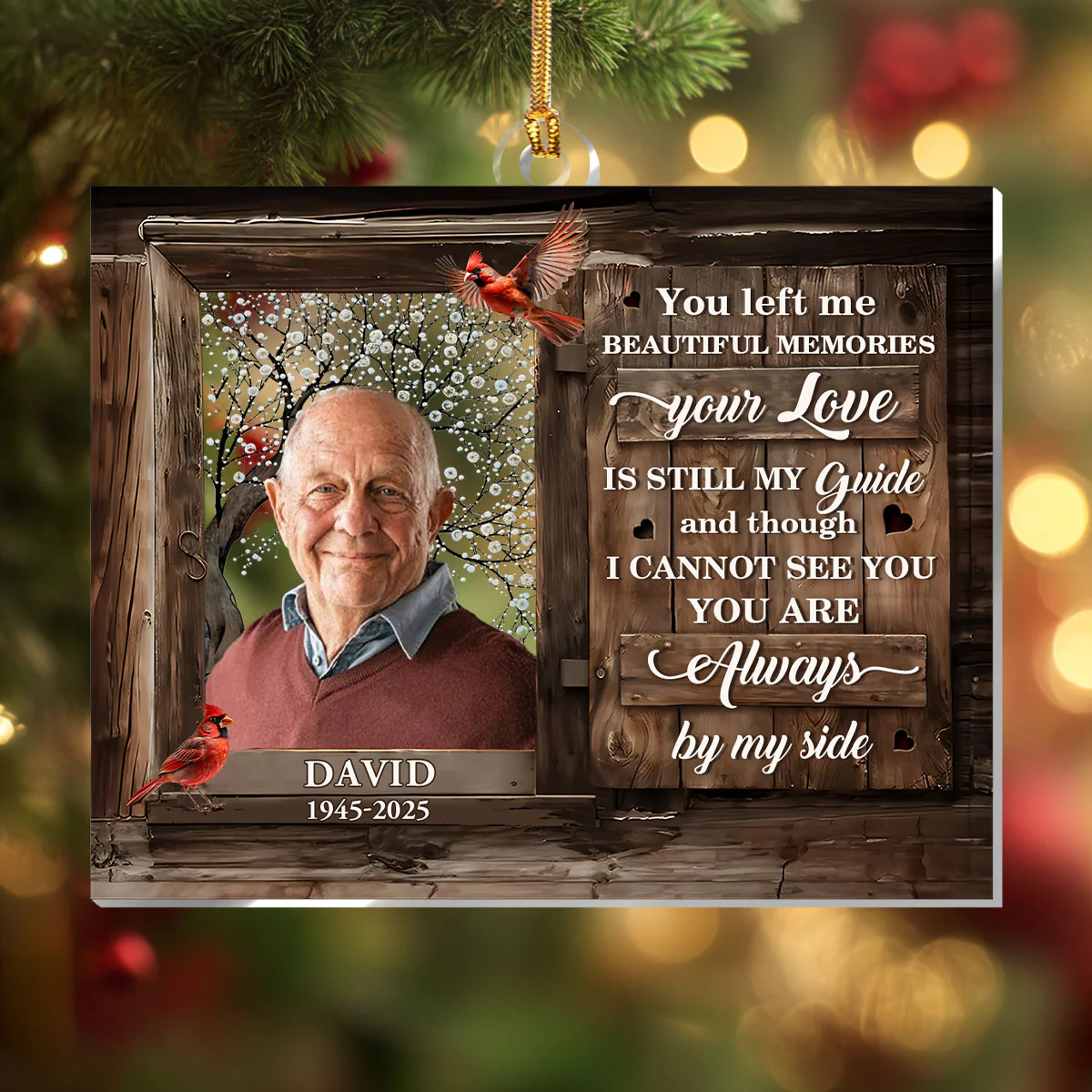 You Left Me Beautiful Memories - Personalized 1-Layer Acrylic Ornament - Image 4
