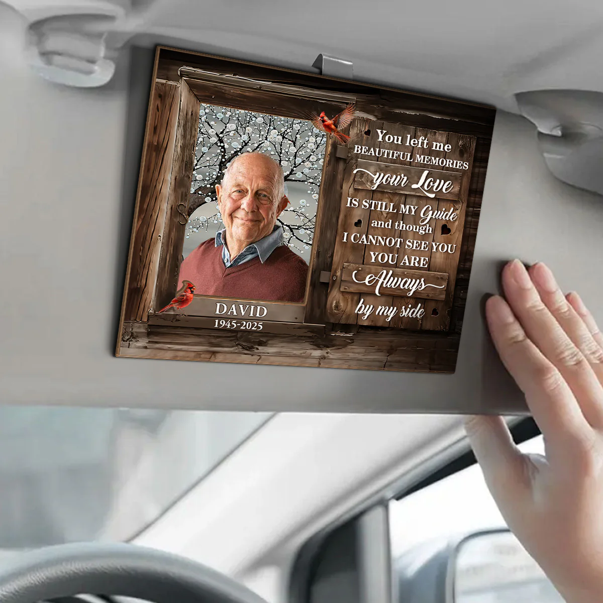 You Left Me Beautiful Memories - Personalized Car Visor Clip - Image 3