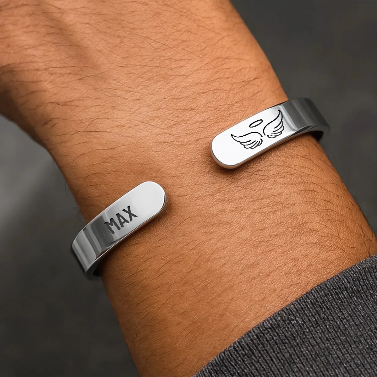 You Left Paw Prints On My Heart - Personalized Cuff Bangle Bracelet With Box - Image 5