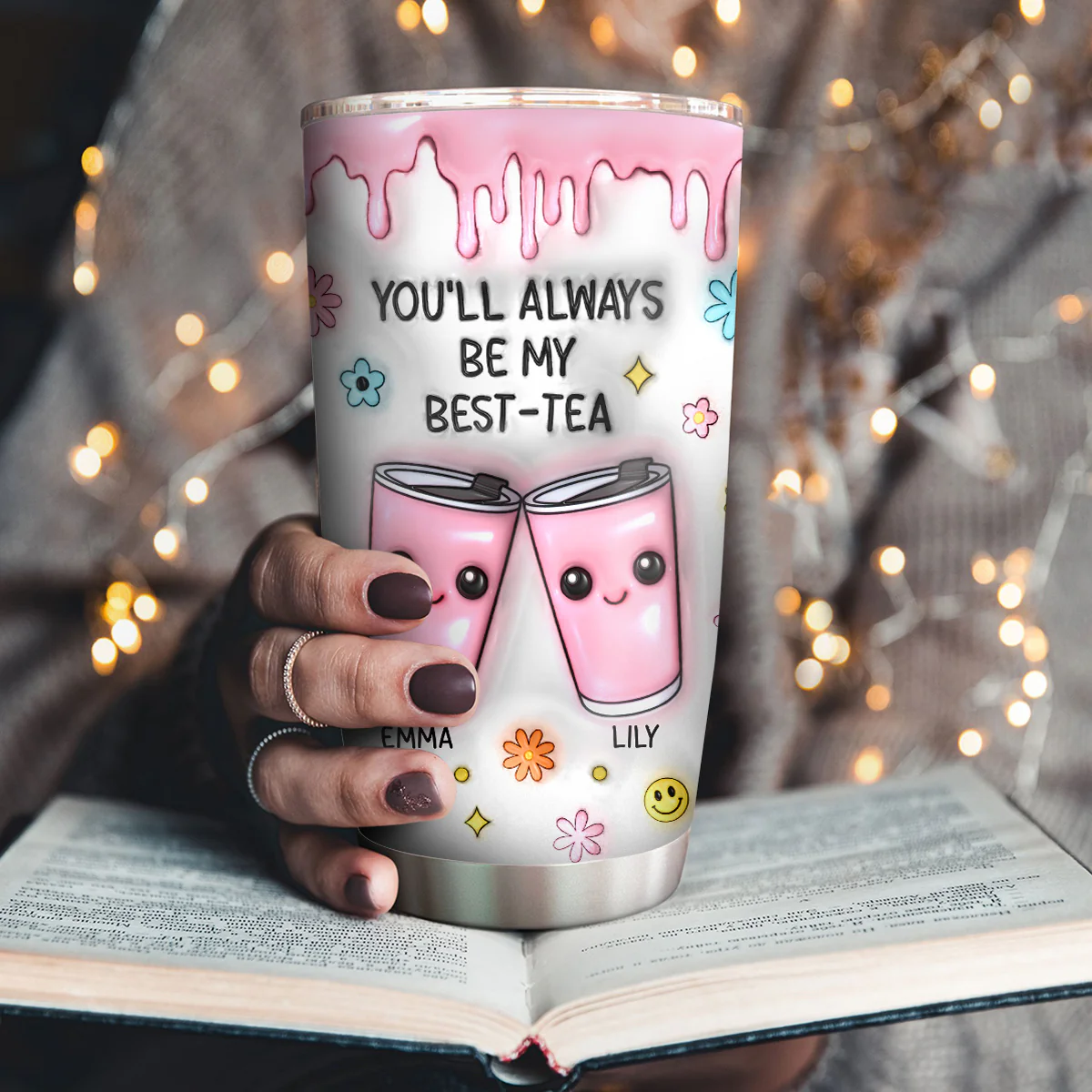 You'll Always Be My Best-Tea - Personalized Stainless Steel Tumbler - Image 3