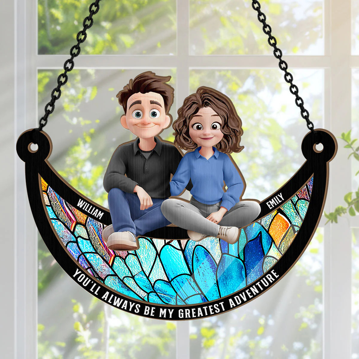 You'll Always Be My Greatest Adventure - Personalized Window Hanging Suncatcher