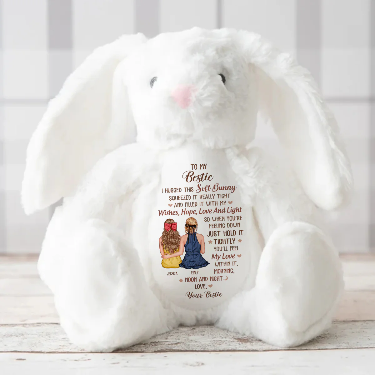 You'll Feel My Love - Personalized Stuffed Bunny - Image 2